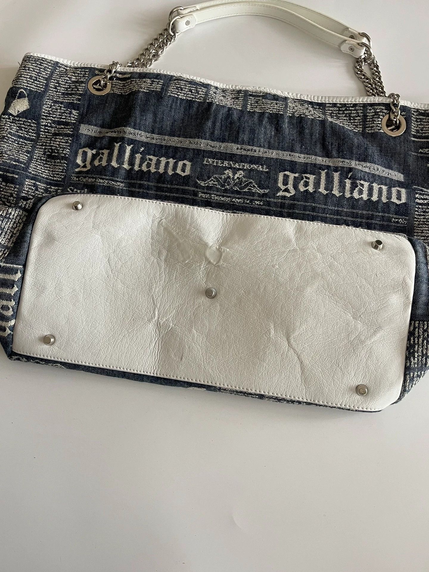 John Galliano John Galliano Oversized Denim Newspaper Print Tote Size ONE SIZE - 4 Thumbnail