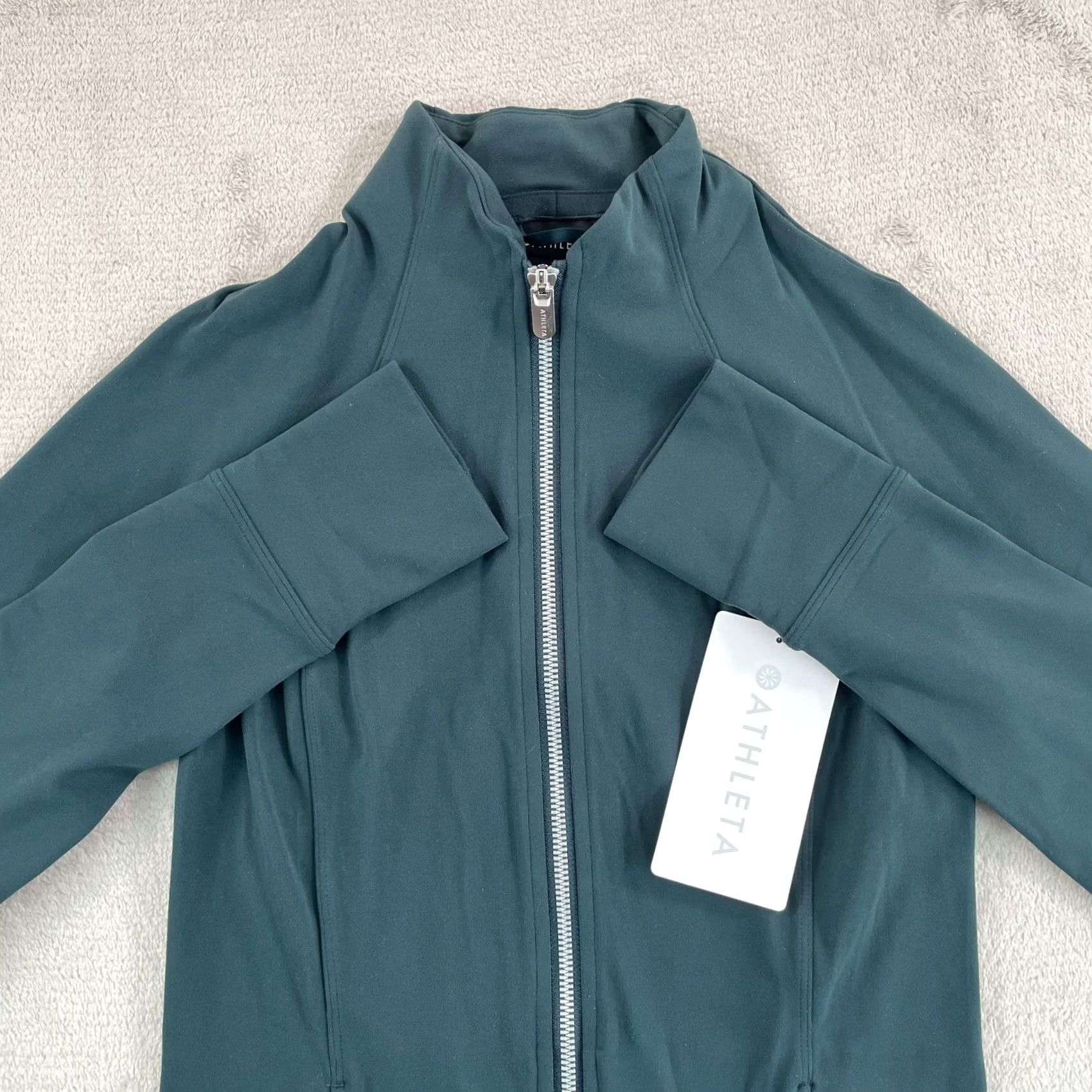 Athleta Athleta Salutation Jacket Women 2XS Green PowerVita Fabric Stretch Yoga NWT 29 Size XXS / US 00 / IT 34 - 5 Thumbnail