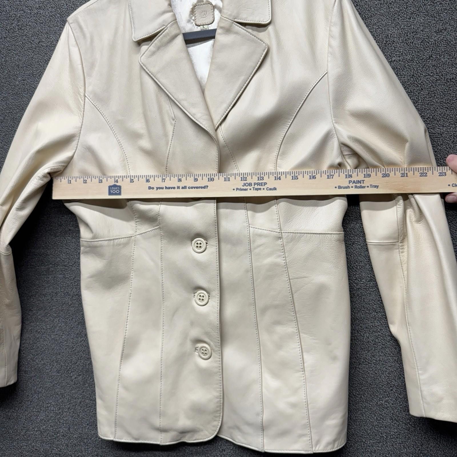 Wilsons Leather Vintage Wilsons Leather Ivory Cream Leather Jacket Women’s L Size L / US 10 / IT 46 - 6 Thumbnail