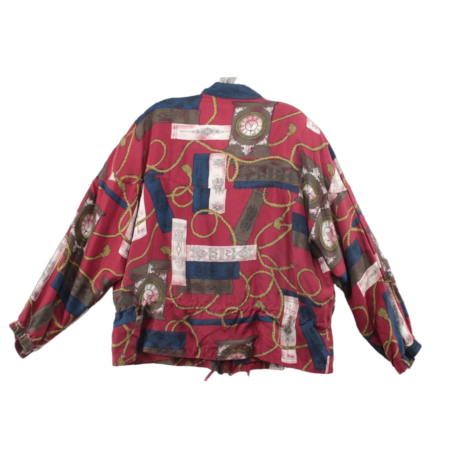 Roper VINTAGE Andy Johns Windbreaker Womens L Silk Red Jacket Clocks Tassels Rope Size L / US 10 / IT 46 - 1 Thumbnail