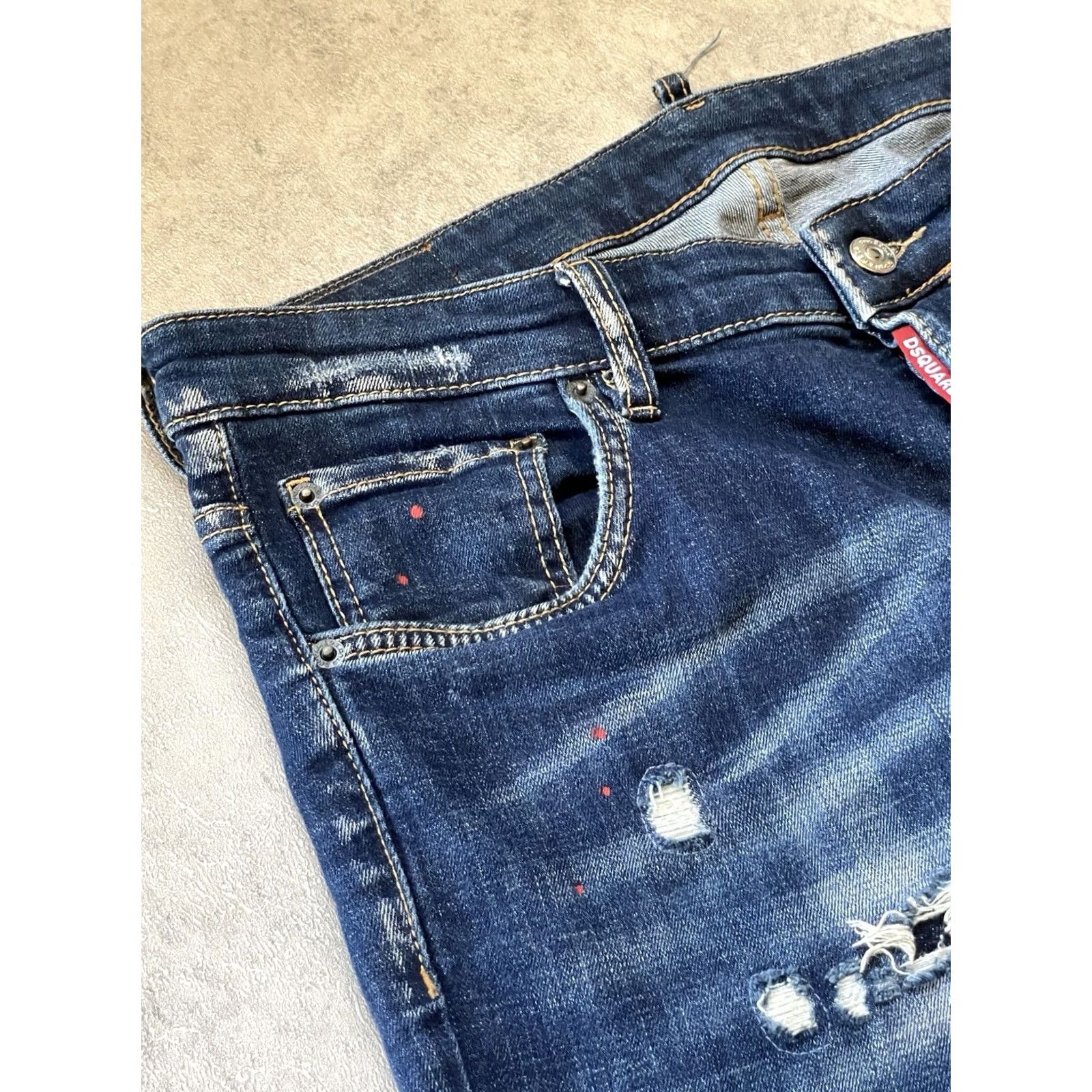 Dsquared2 Dsquared2 Slim Jeans Distressed Paint Denim Jeans Made In Italy Size 48 Mens Slim Blue City Biker 90s? Size US 32 / EU 48 - 3 Thumbnail
