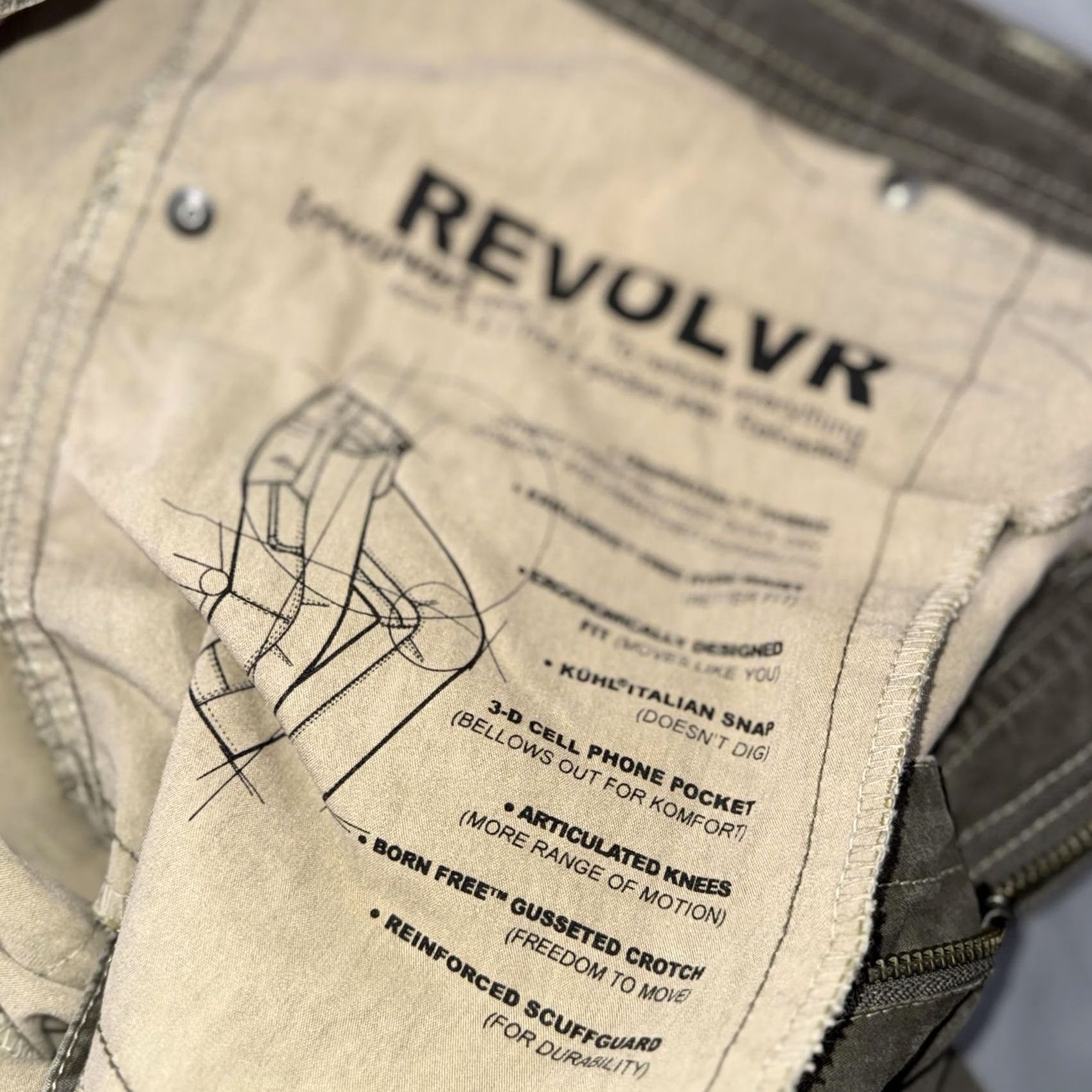 Vintage Kühl Revolvr Pants Mens 40x30 Green Canvas Hiking Outdoor Relaxed Straight Leg 5-Pocket Khaki Oliv e Green Mens Size US 40 / EU 56 - 4 Thumbnail