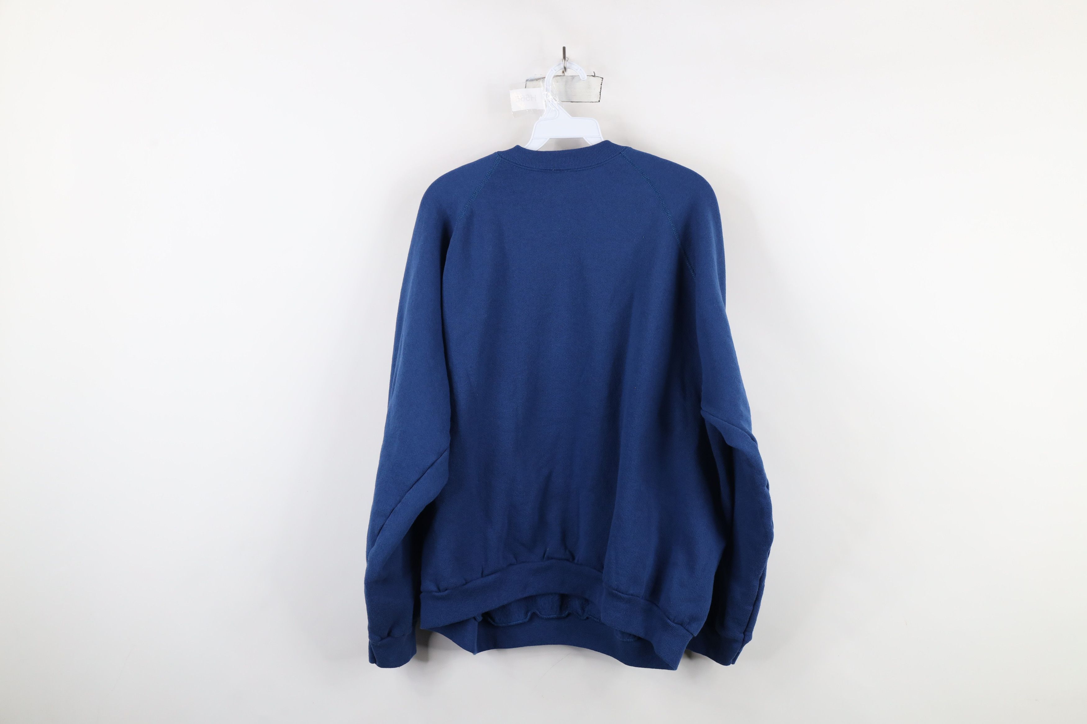 Vintage Vintage 90s Streetwear Blank Crewneck Sweatshirt Blue USA Size US XL / EU 56 / 4 - 6 Thumbnail