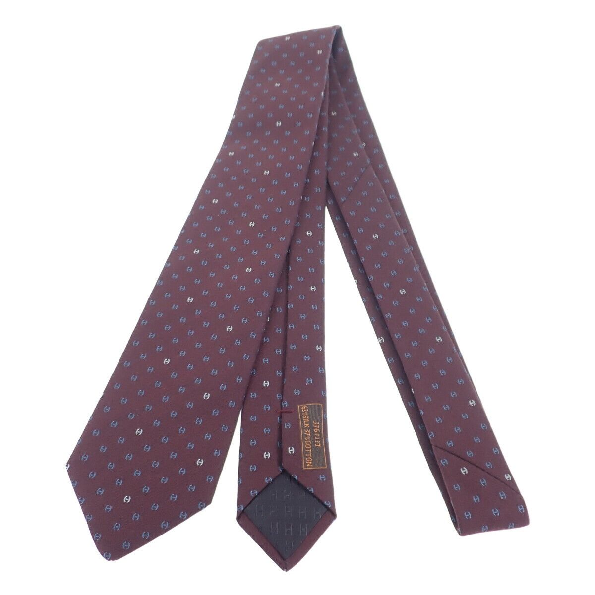 image of Hermes H Logo Silk Necktie in Maroon, Men's