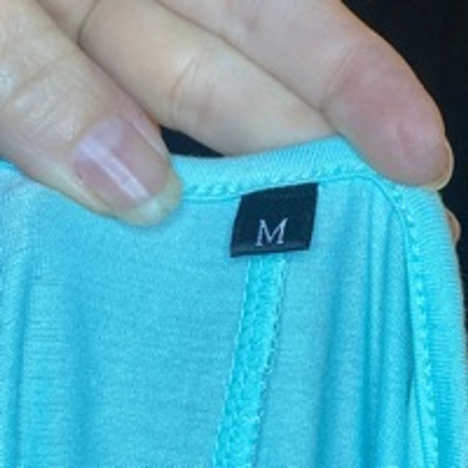 Other Summer Cold Shoulder Aqua Blue Draped Blouse Medium Size M / US 6-8 / IT 42-44 - 4 Thumbnail