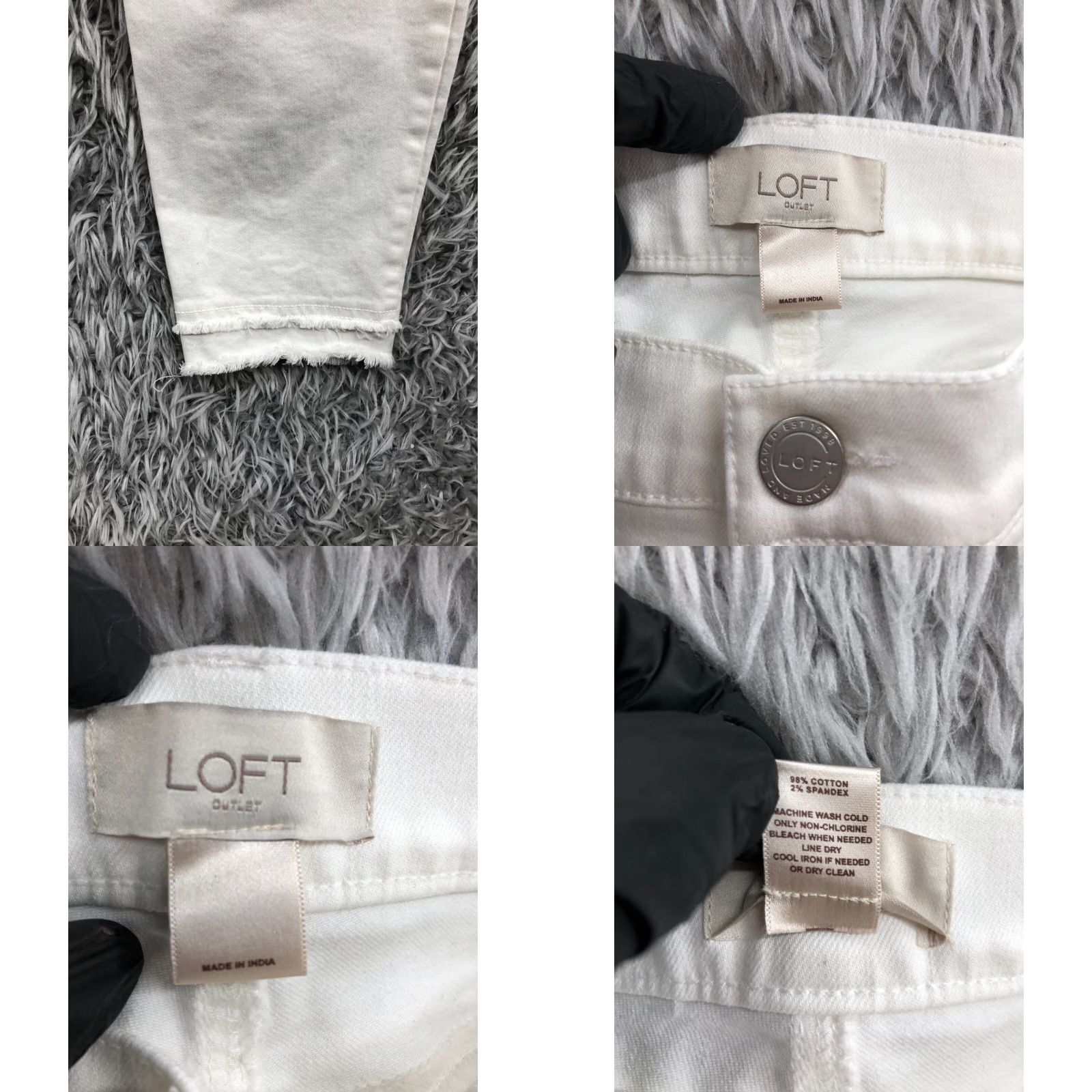 Loft Loft White Skinny Ankle Pants Womens Size 4 Regular Inseam 28 Comfort Pockets Stretch Knit Flat Front Modern Classic 90s? Size 27" / US 4 / IT 40 - 8 Thumbnail