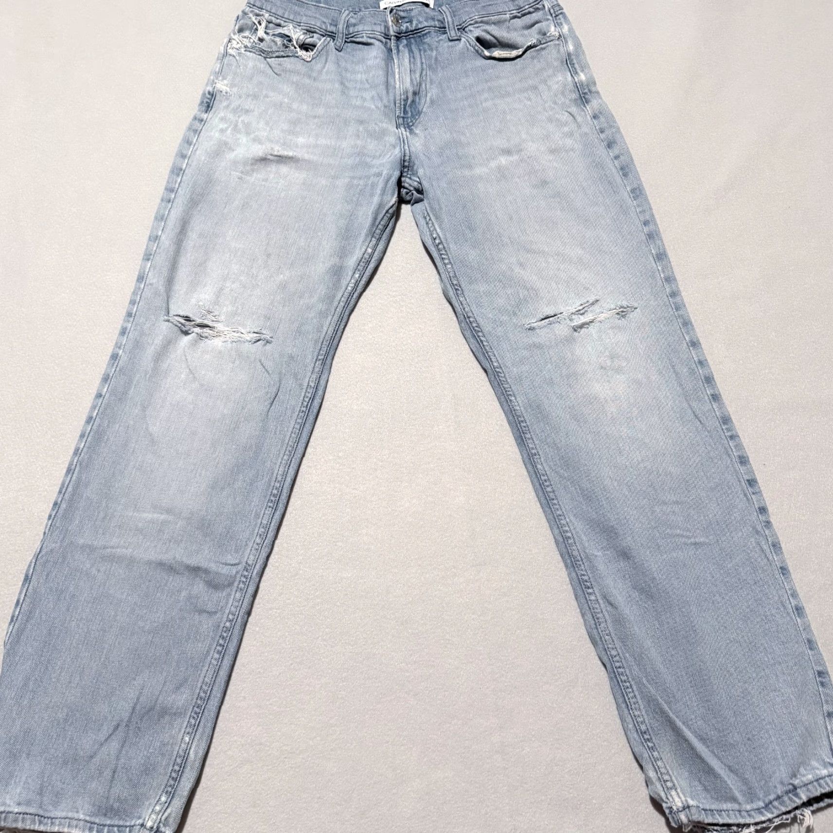Calvin Klein Calvin Klein Jeans Straight Leg Denim Jeans Men's Blue Distressed - 32x30 Y2K Size US 32 / EU 48 - 2 Thumbnail