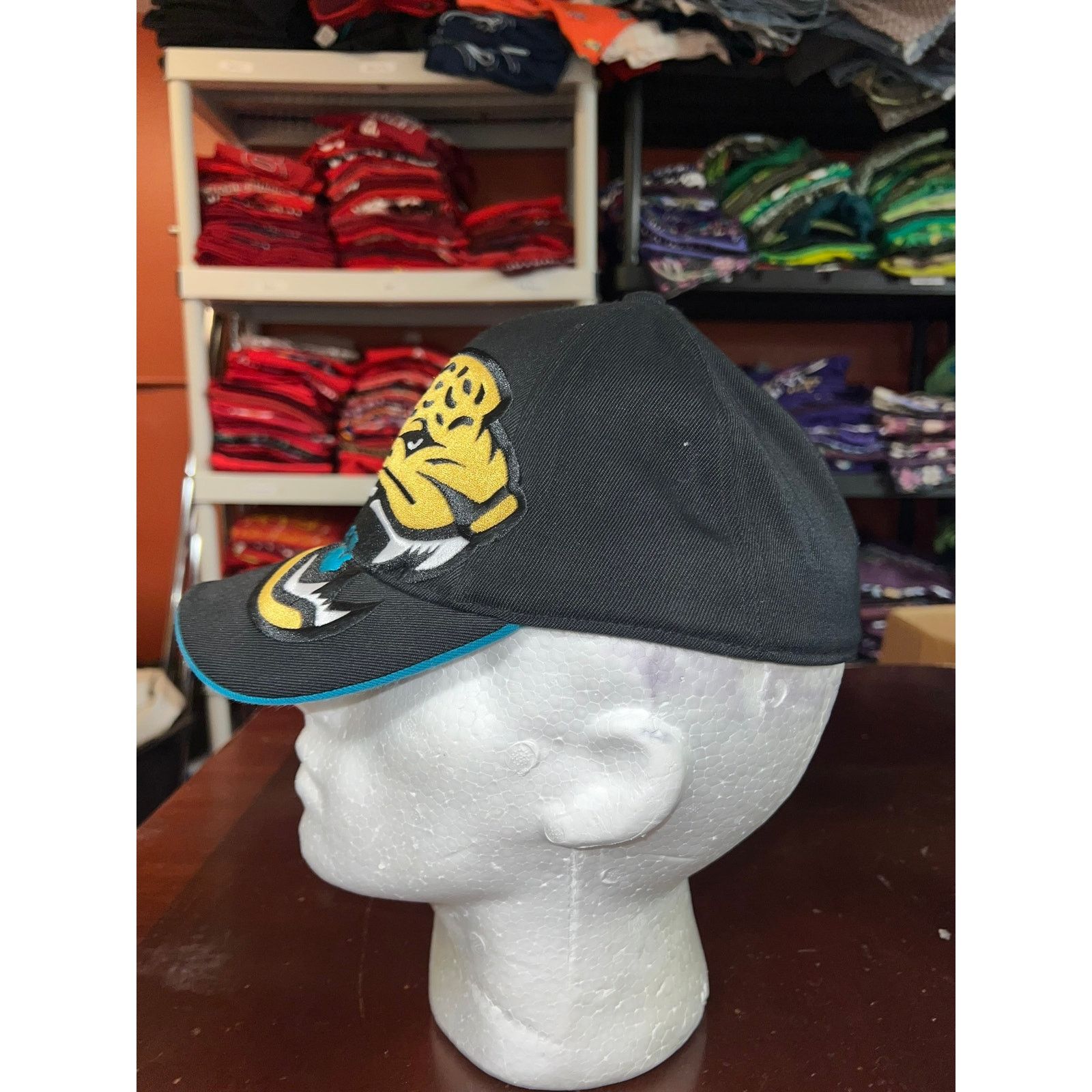 Reebok Jacksonville Jaguars Big Logo Hat Helmet Black Green Cap Size ONE SIZE - 4 Thumbnail