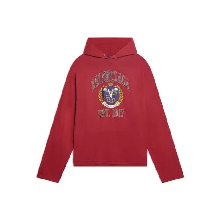 Balenciaga Balenciaga Red Logo Hoodie for Men Size US M / EU 48-50 / 2 - 1 Thumbnail