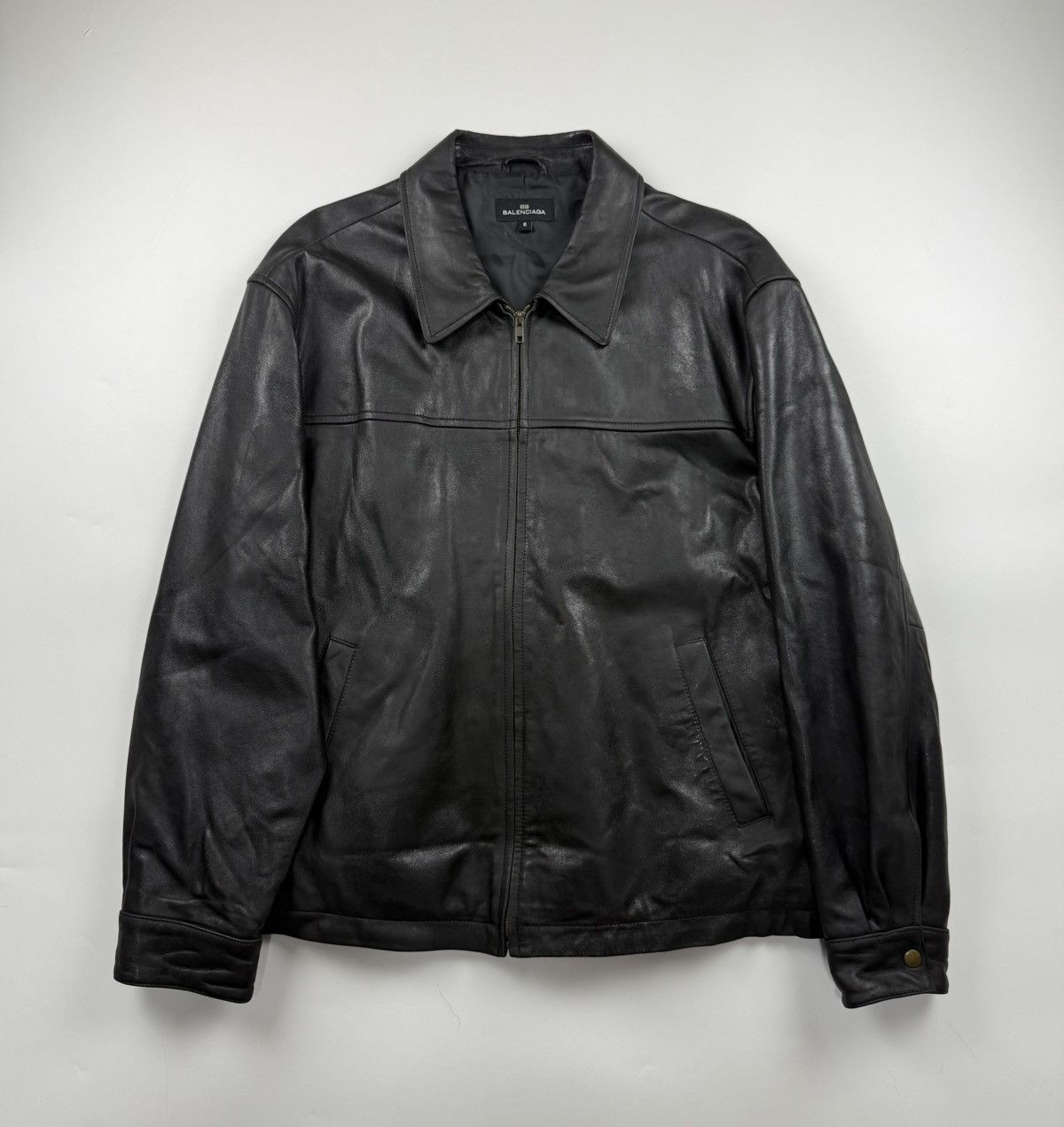 Balenciaga Vintage Balenciaga Zip Up Leather Jacket Size US L / EU 52-54 / 3 - 1 Thumbnail