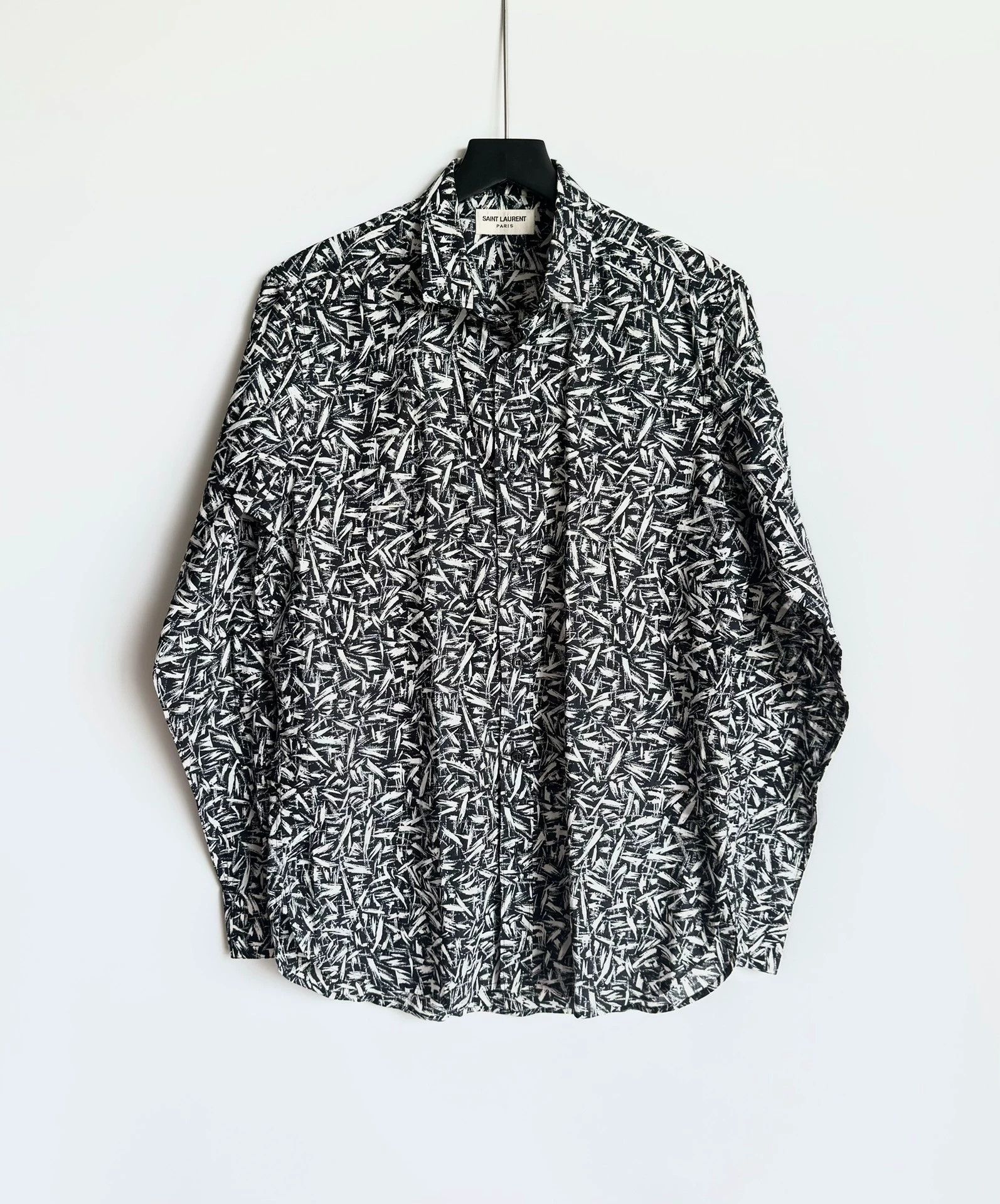 Saint Laurent Paris Saint Laurent "Thorns" Print Silk Shirt - FW17 Size US XXS / EU 40 - 1 Thumbnail