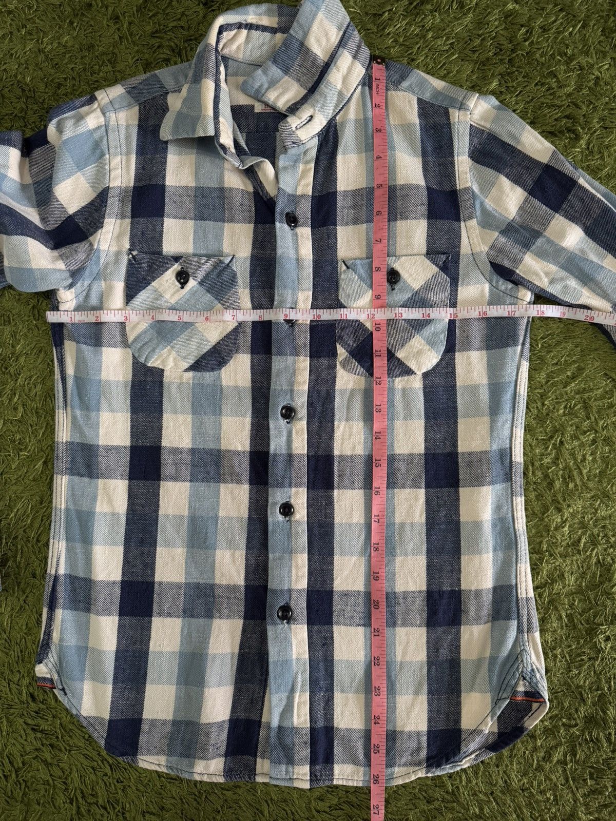 OMNIGOD OMNIGOD Selvedge Denim Plaid Flannel Shirt Size S / US 4 / IT 40 - 8 Thumbnail