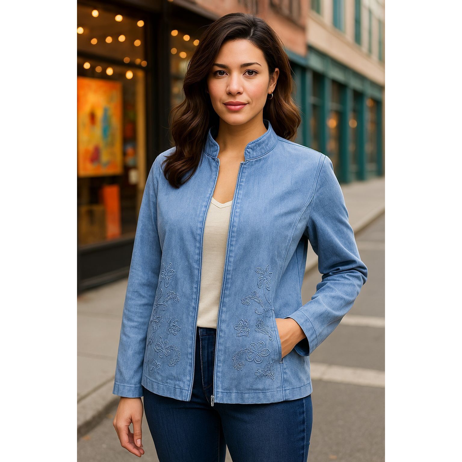 Other Alfred Dunner Sz 14 Floral Embroidered Classic Layering Esse Size XL / US 12-14 / IT 48-50 - 1 Thumbnail