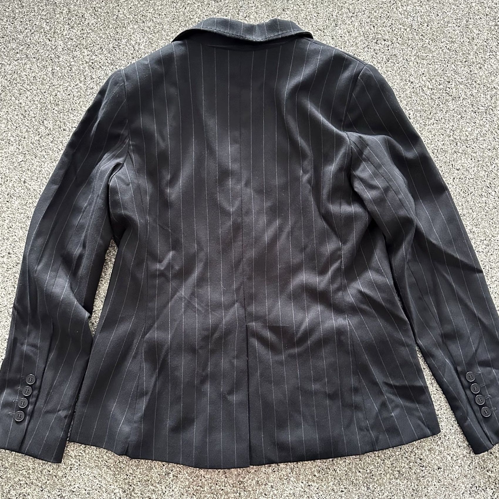 Vintage New York & Company Blazer Women’s 12 Black Button Stretch Short Sleeve? Size XL / US 12-14 / IT 48-50 - 4 Thumbnail