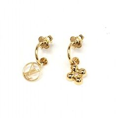 Louis Vuitton Pusui Deal Blossom Earrings 18K K18 Yellow Gold Diamond