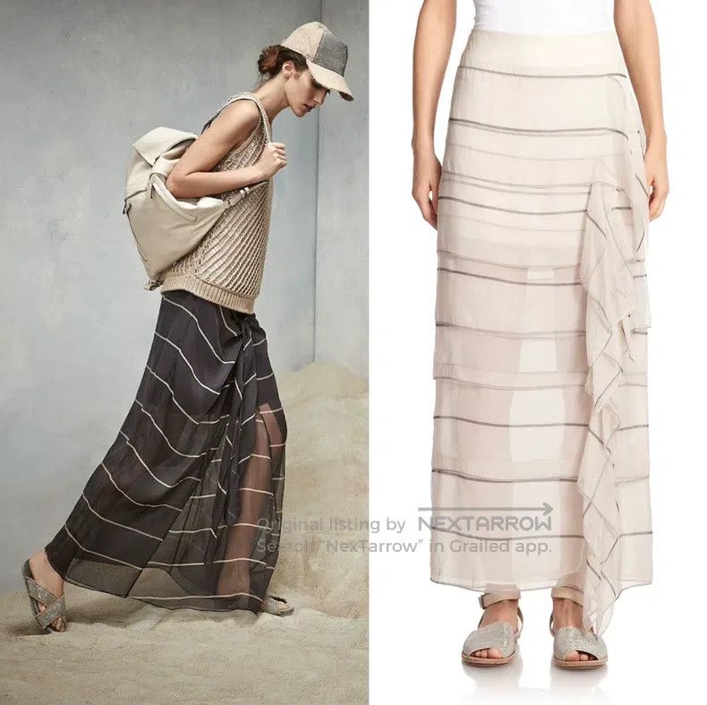 Brunello Cucinelli brunello cucinelli Mulberry Silk Straight Long Skirt Size 26" / US 2 / IT 38 - 1 Thumbnail