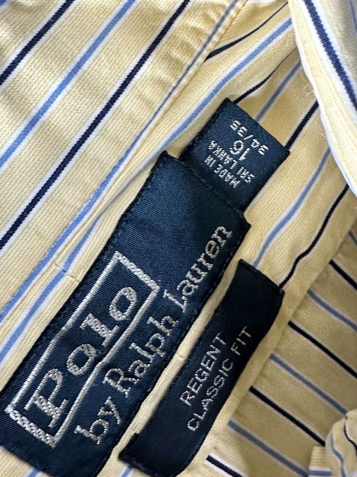 Designer × Polo Ralph Lauren × Vintage ❗️Vintage 90s Polo RALPH LAUREN blue striped Shirt OLD MONEY Size US M / EU 48-50 / 2 - 5 Thumbnail