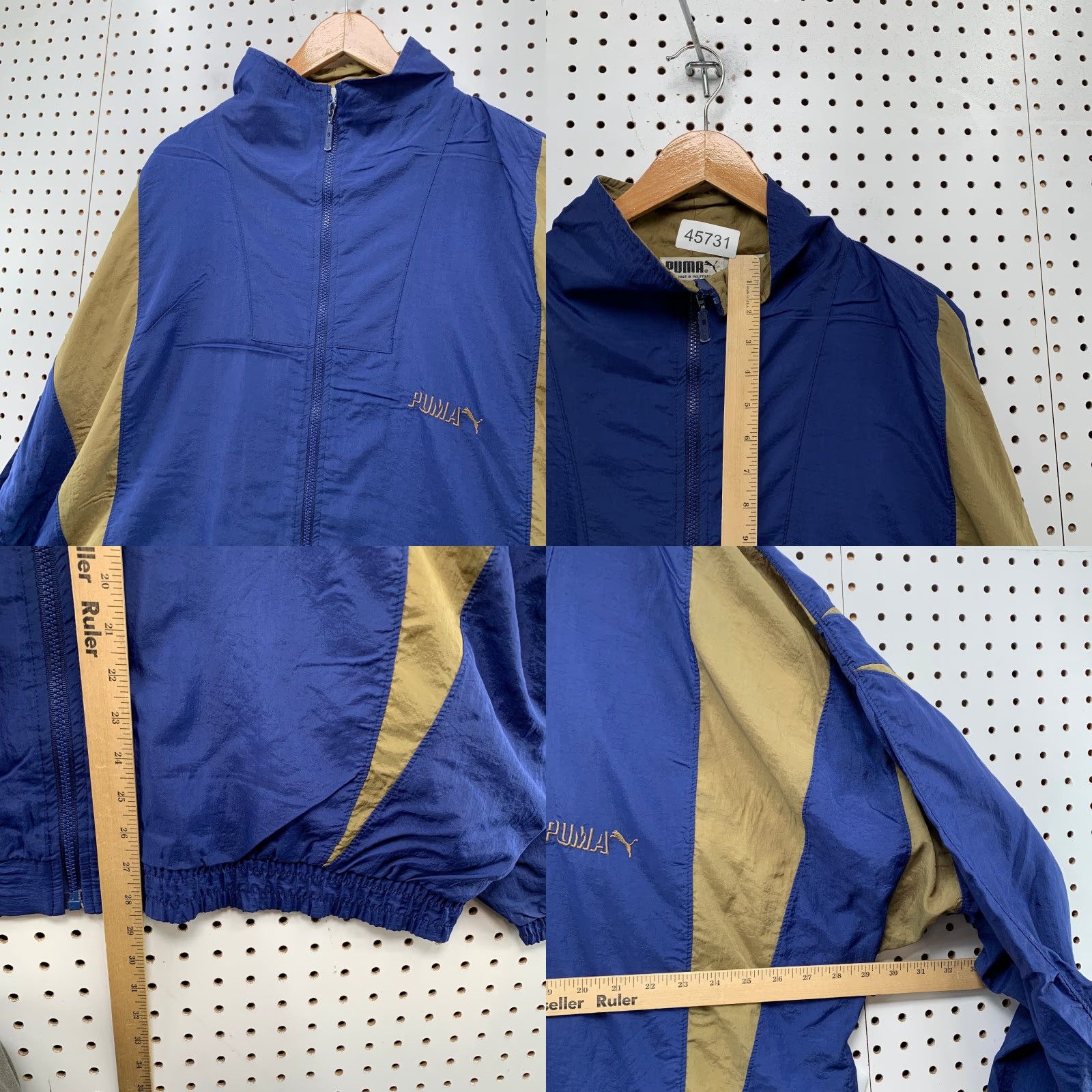 Puma VINTAGE Puma Windbreaker Track Jacket Mens XL Oversized Blue Gold Nylon Size US XL / EU 56 / 4 - 8 Thumbnail