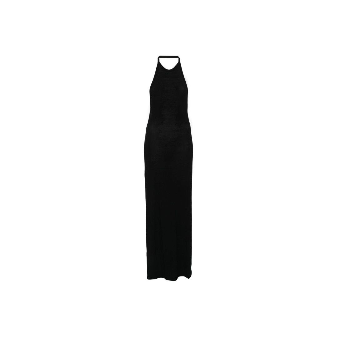Saint Laurent Paris oc11z1025 Backless Halter Dress in Jersey in Black Size M / US 6-8 / IT 42-44 - 1 Preview