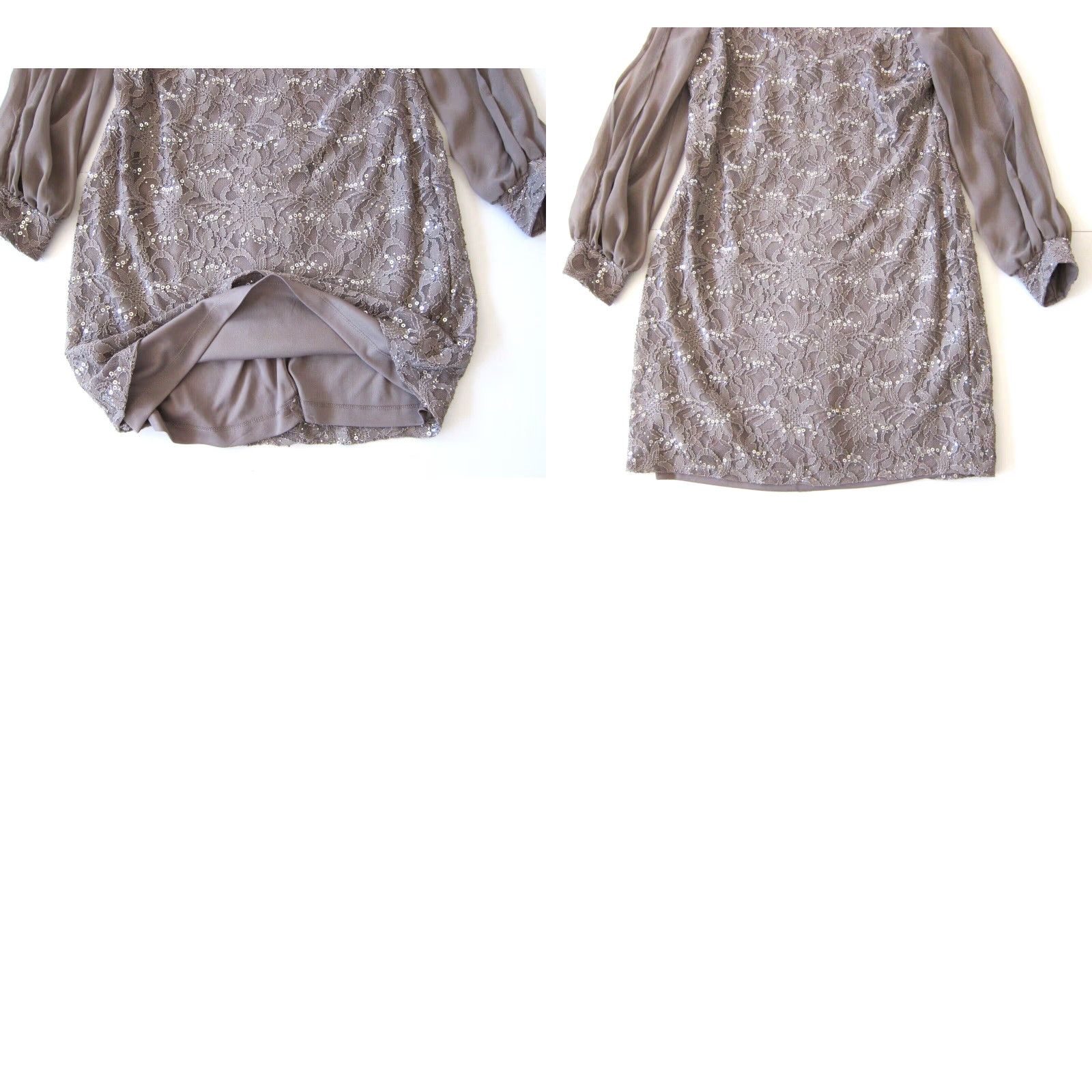 Vintage Scarlett Nite Brown Floral Stretch Sequin Long Sleeve Tunic Shift Dress 14 Size XL / US 12-14 / IT 48-50 - 8 Thumbnail