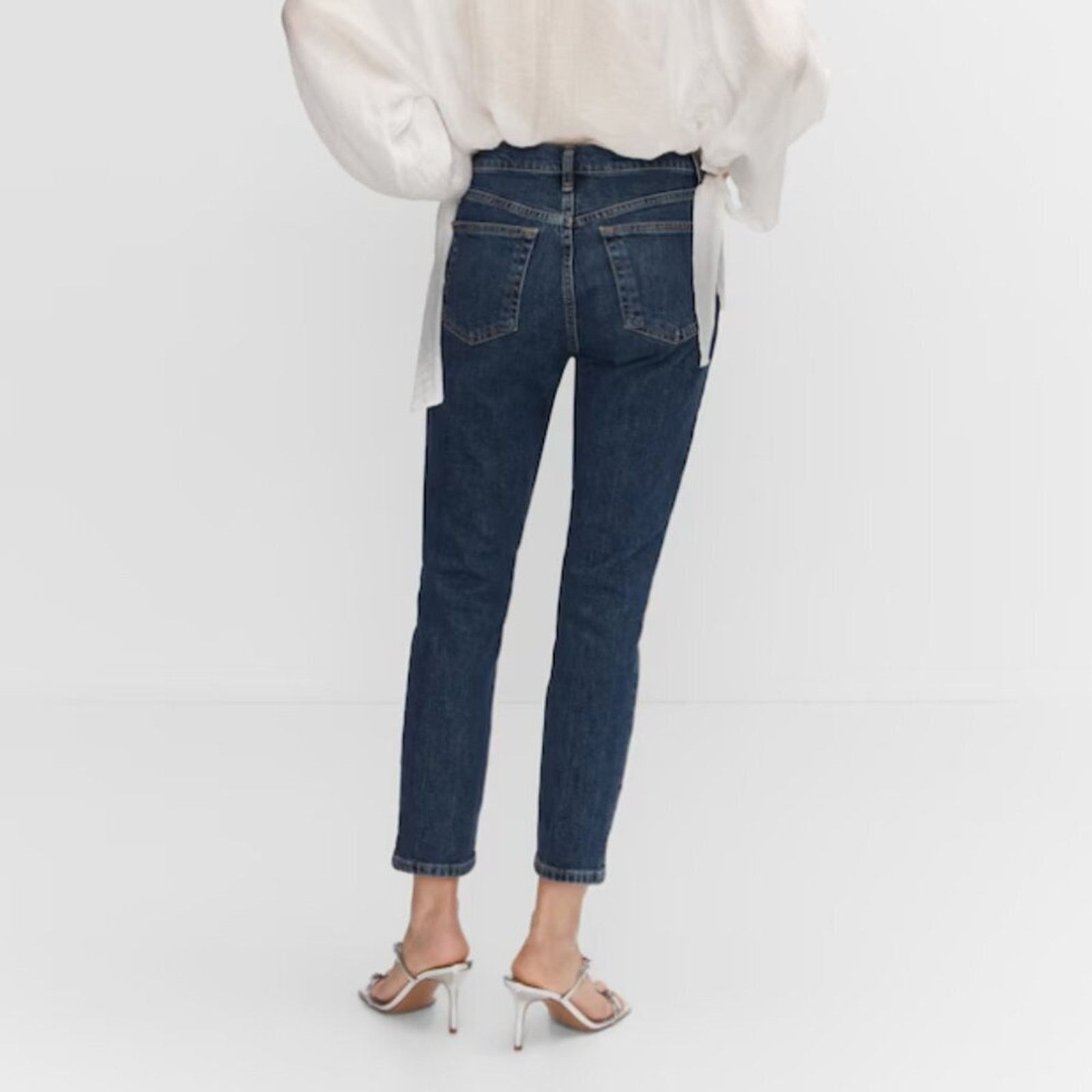 Mango Mango MNG Slim Copped Dark Blue Jeans NWT Plus 16 Size 38" / US 16 / IT 52 - 3 Thumbnail