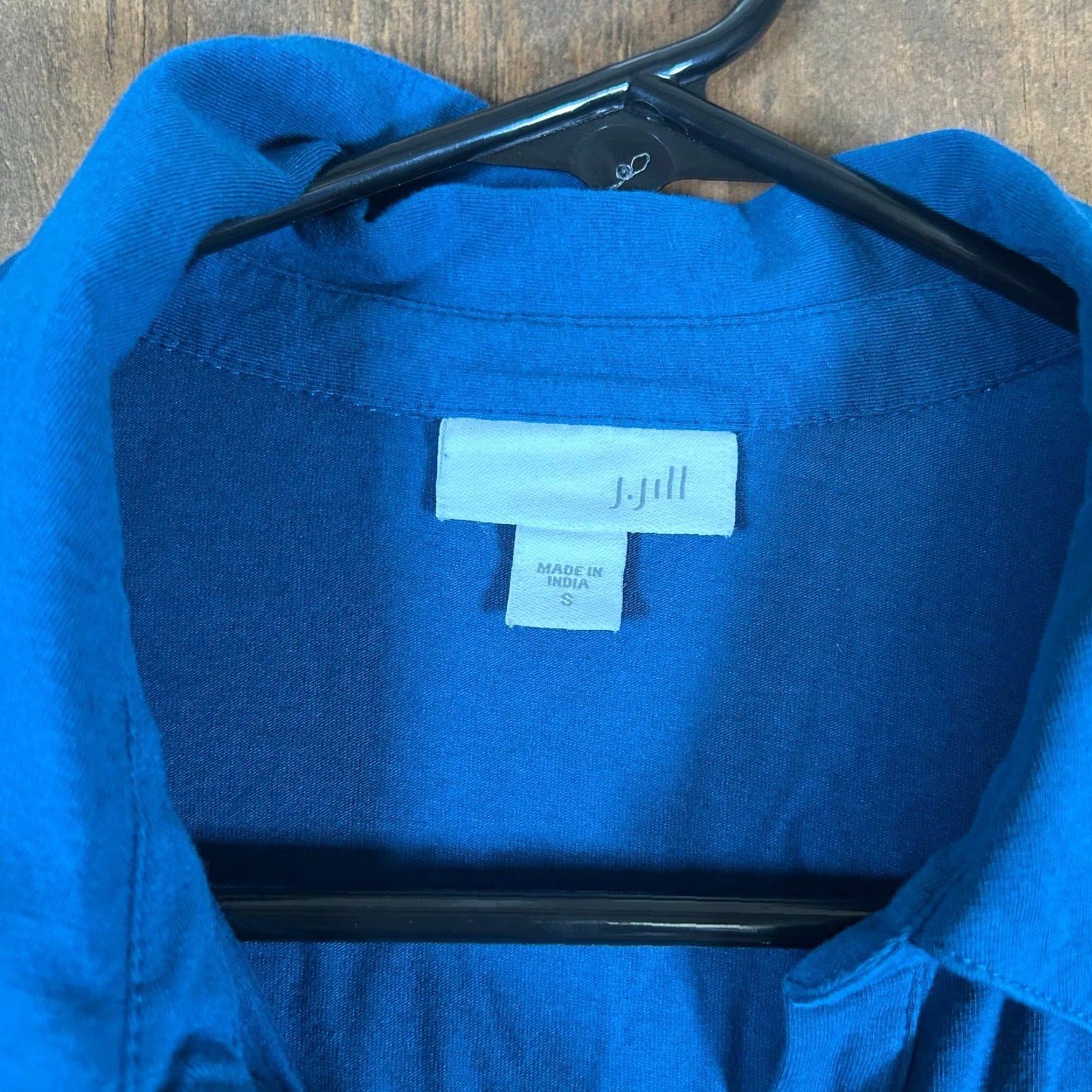 J. Jill J Jill Womens Blouse Button-Up Collared Long Sleeve Stretch Blue - Small - Casual Workwear Shirt Women Size S / US 4 / IT 40 - 5 Thumbnail