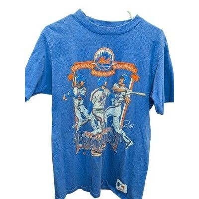 Nutmeg Vintage MLB New York Mets Nutmeg Mills T-shirt L Triple Thr Size US L / EU 52-54 / 3 - 1 Thumbnail