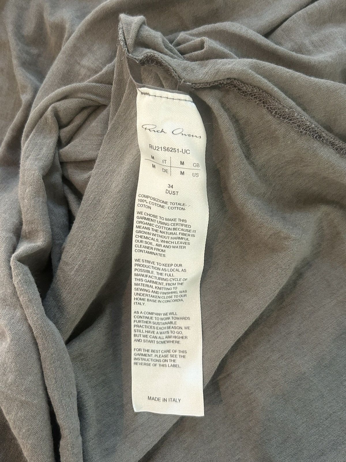 Rick Owens Phlegethon SS21 Bias Cut Jersey Shirt Size US M / EU 48-50 / 2 - 6 Thumbnail