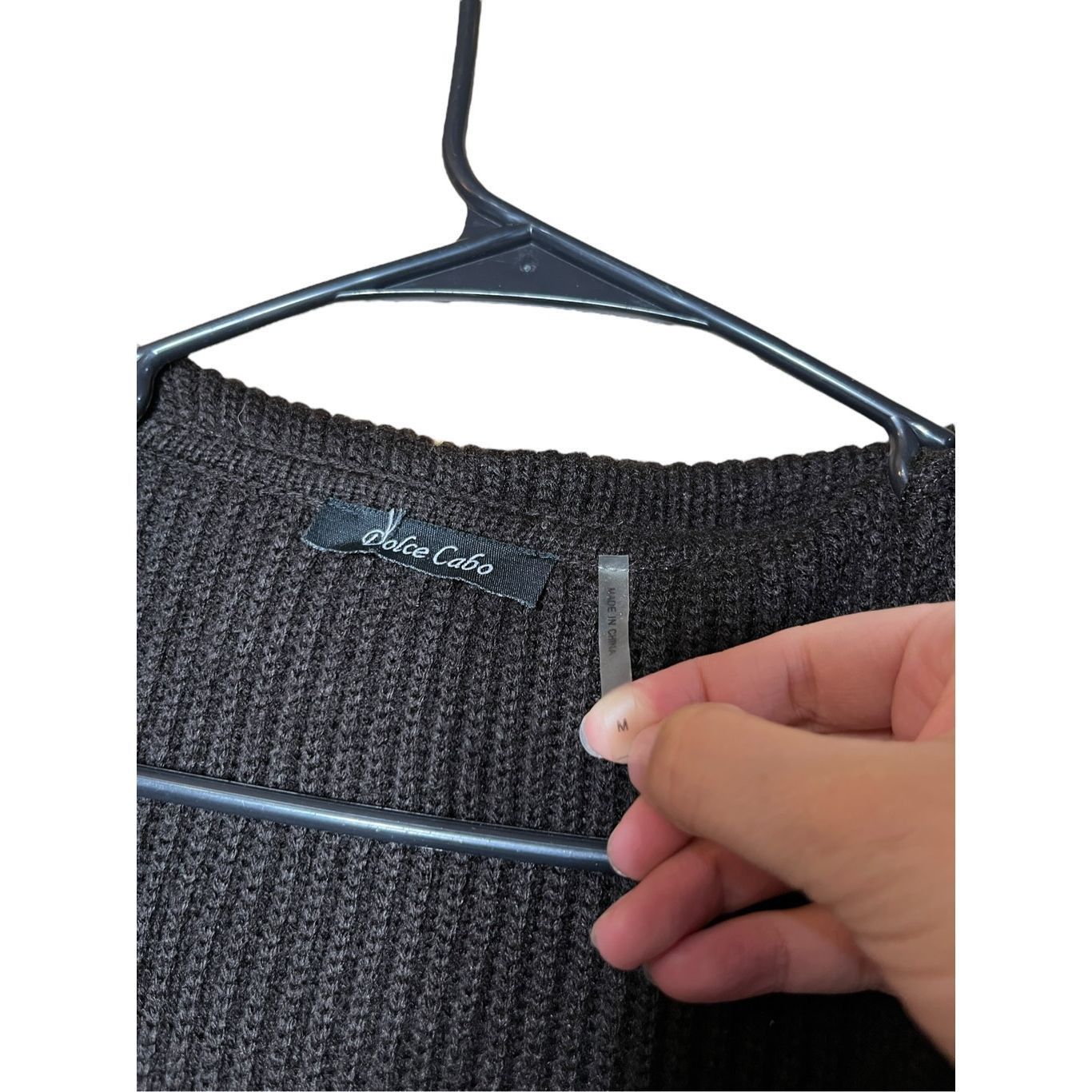Other DOLCE CABO Black Knit Acrylic Fur Trim Long Duster Cardigan Size M / US 6-8 / IT 42-44 - 5 Thumbnail