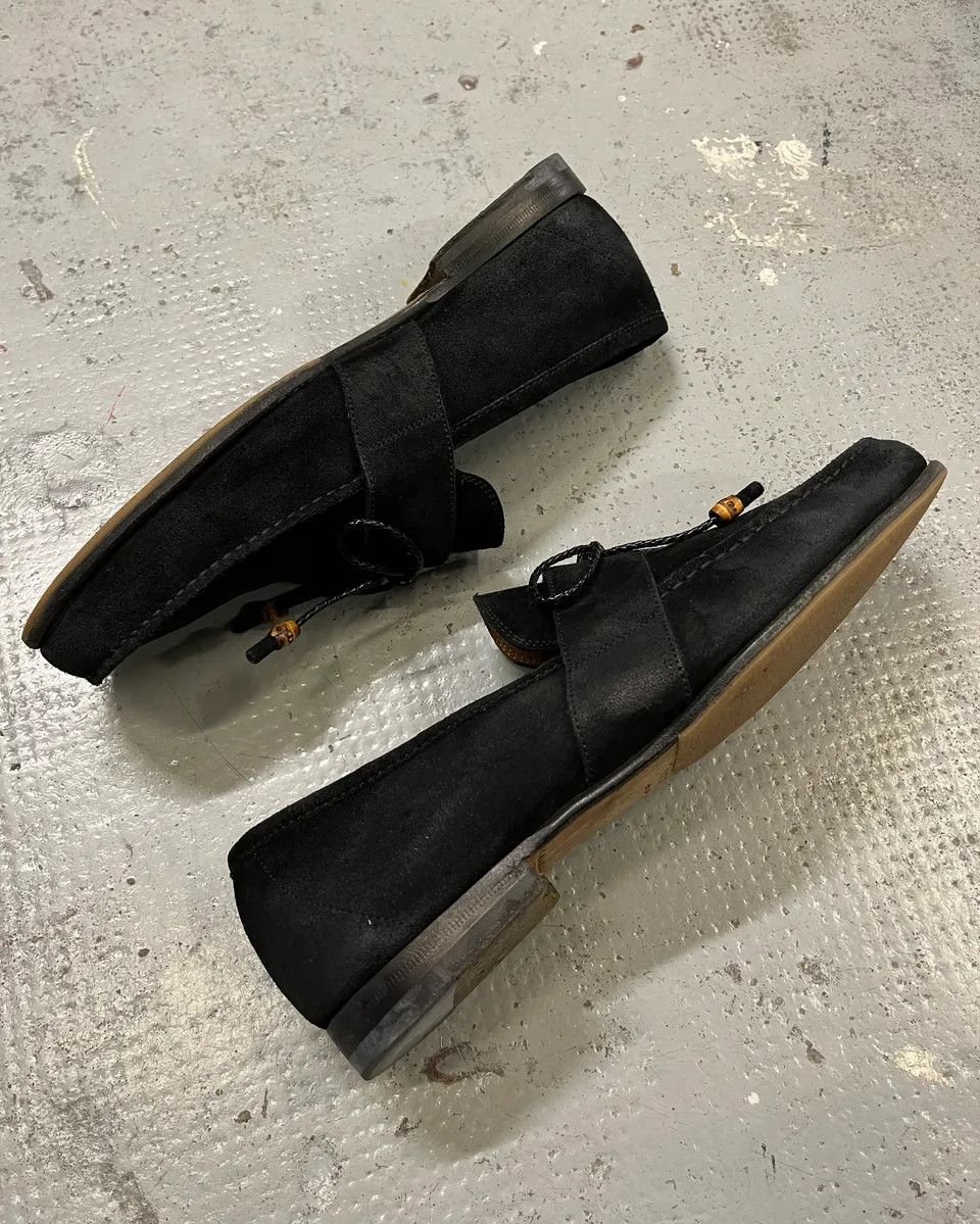 Gucci Gucci Black Suede Bow Detail Loafer Shoes Size US 8 / EU 41 - 6 Thumbnail