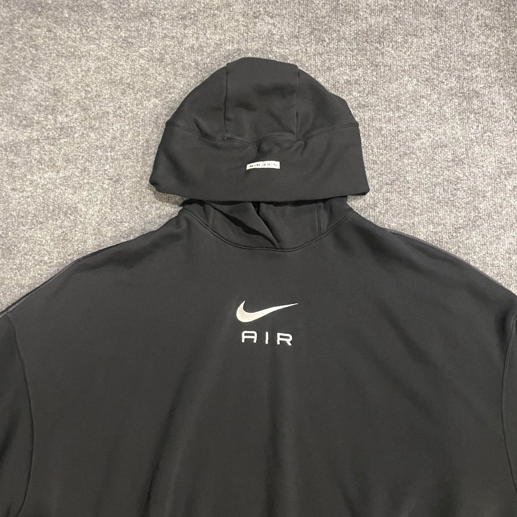Nike VINTAGE Nike Air Fleece Oversized Hoodie Womens XL Black Swoosh Logo Sweatshirt DQ8915 Size XL / US 12-14 / IT 48-50 - 3 Thumbnail