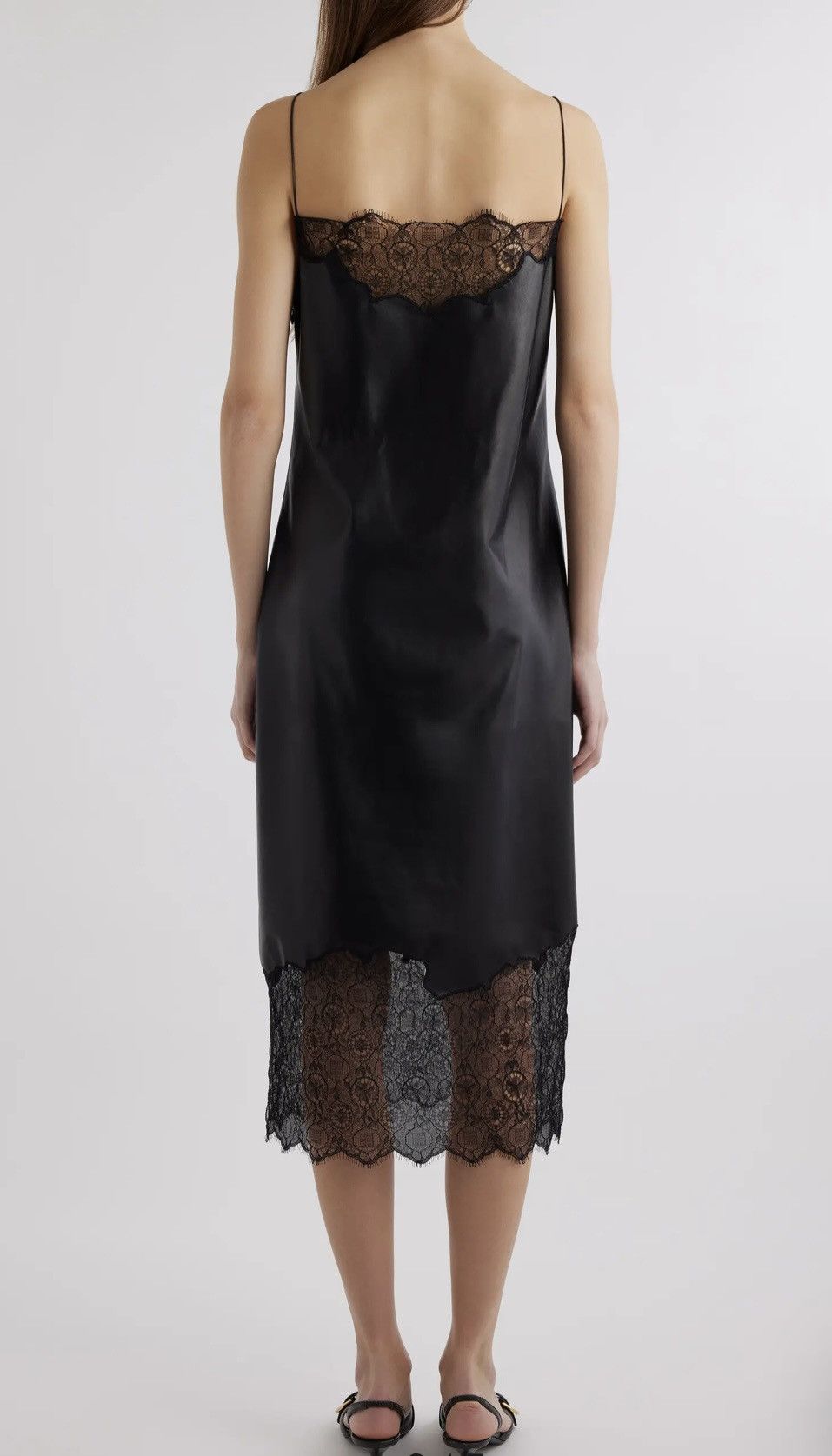 Givenchy Givenchy Chic Black Leather Dress with Lace Hem Size M / US 6-8 / IT 42-44 - 3 Thumbnail