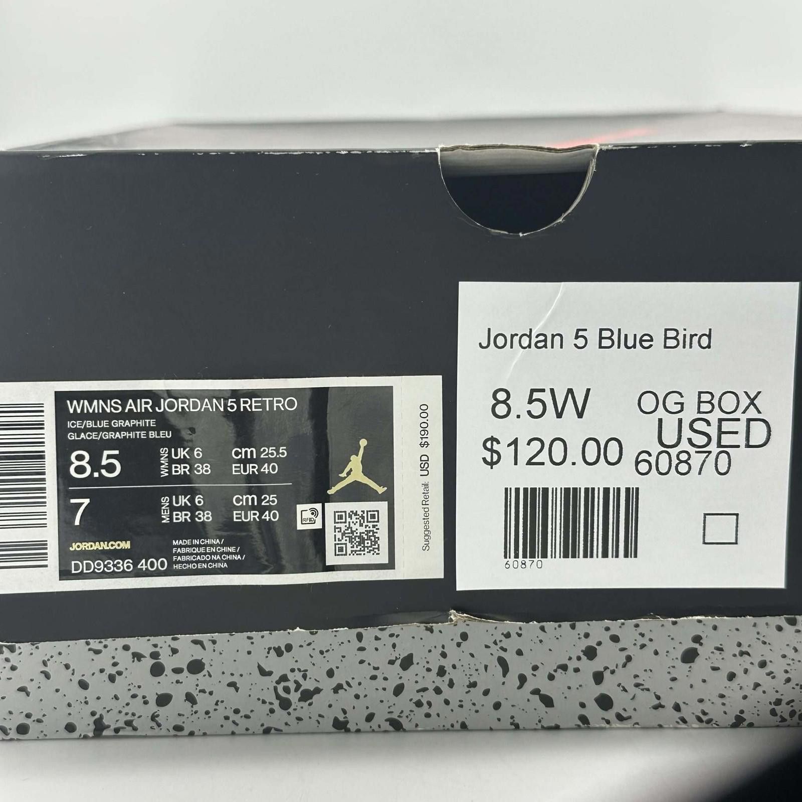 Jordan Brand Jordan 5 Blue Bird 8.5W Used DD9336-400 Size US 8.5 / IT 38.5 - 8 Thumbnail