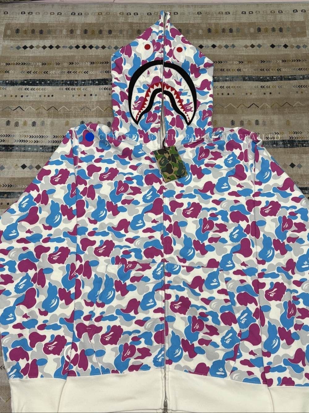 Bape Multi Camo Shark Print Zip-Up Hoodie Size US XL / EU 56 / 4 - 1 Thumbnail