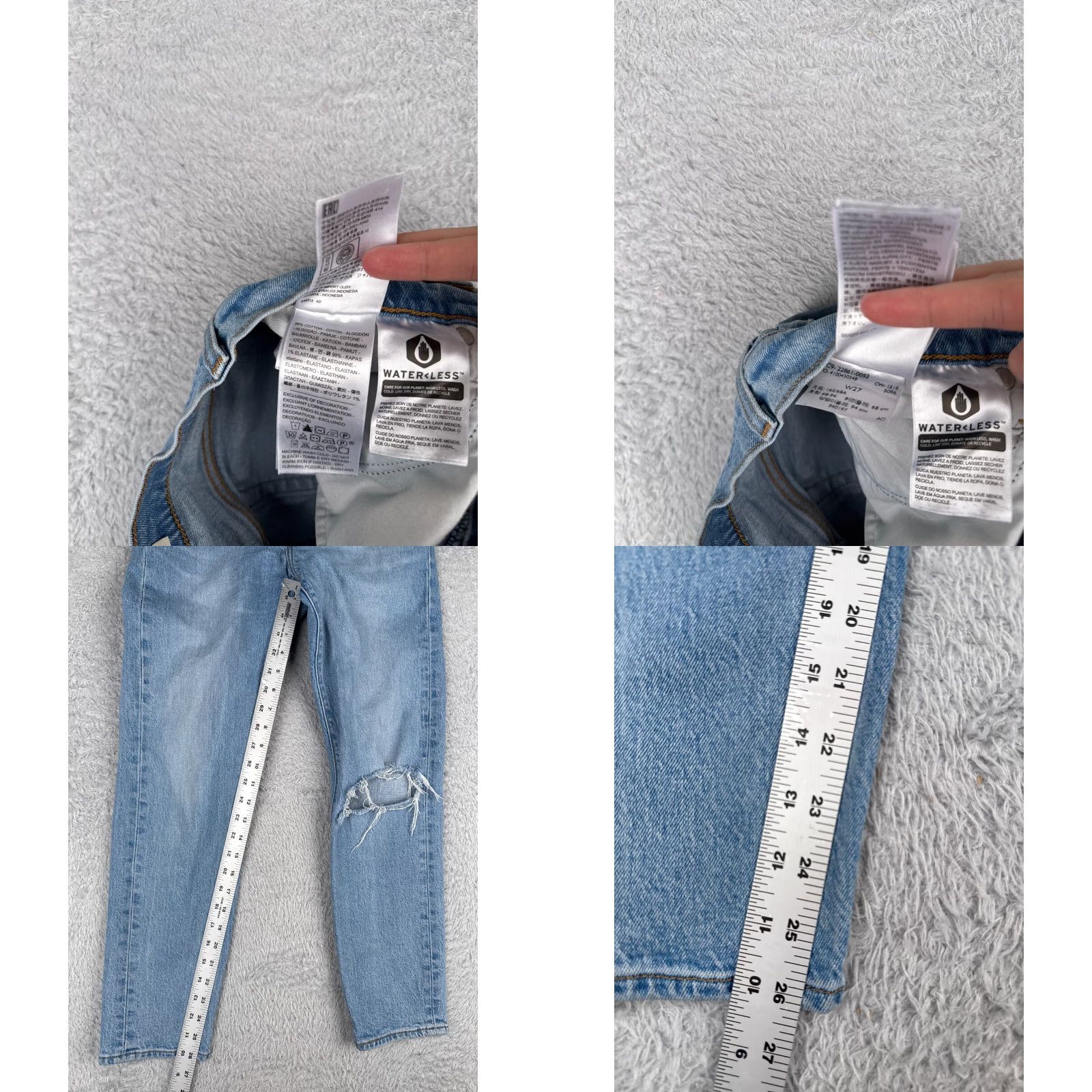 Levi's Levi's Jeans Womens 27 Blue Denim Wedgie Fit Regular Mid 26 Inseam Distressed Stretch 5-Pocket Cotton Button Zipper Denim Jeans Vintage Retro Size 27" / US 4 / IT 40 - 8 Thumbnail