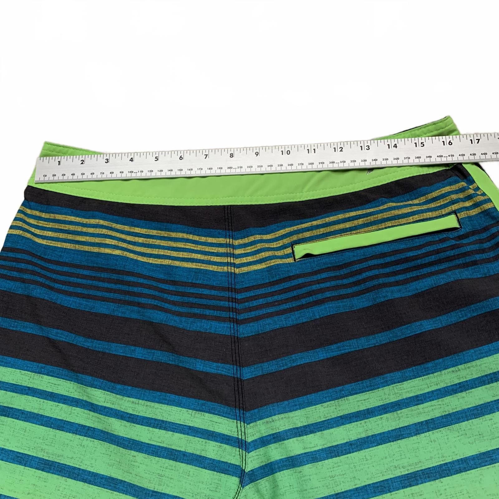 Hurley Hurley Men's Sz 32 Striped Blue Green Surf Board Shorts W33 Size US 32 / EU 48 - 4 Thumbnail