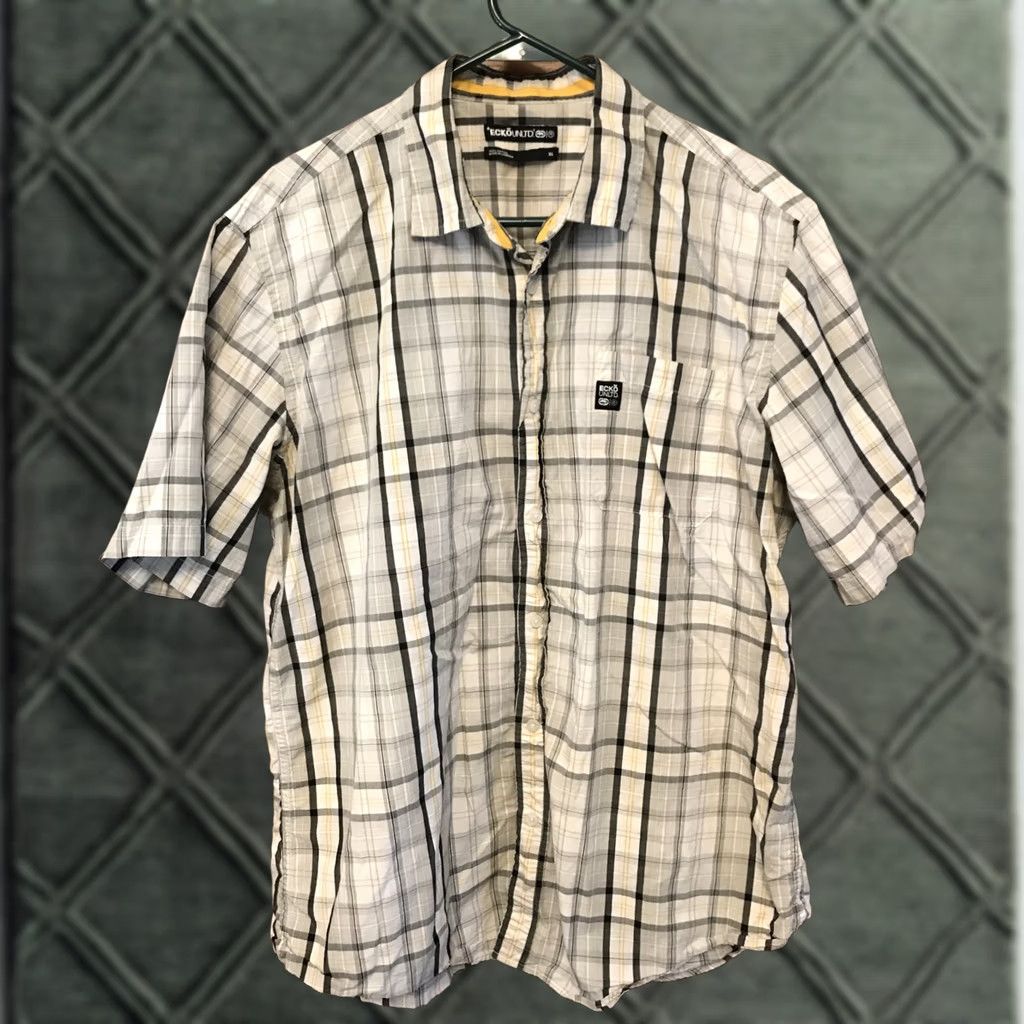 Ecko Unltd. Ecko Unltd. Shirt Button-Up Short Sleeve Plaid XL Multicolor Pocket Button-Down Men Size US XL / EU 56 / 4 - 1 Thumbnail