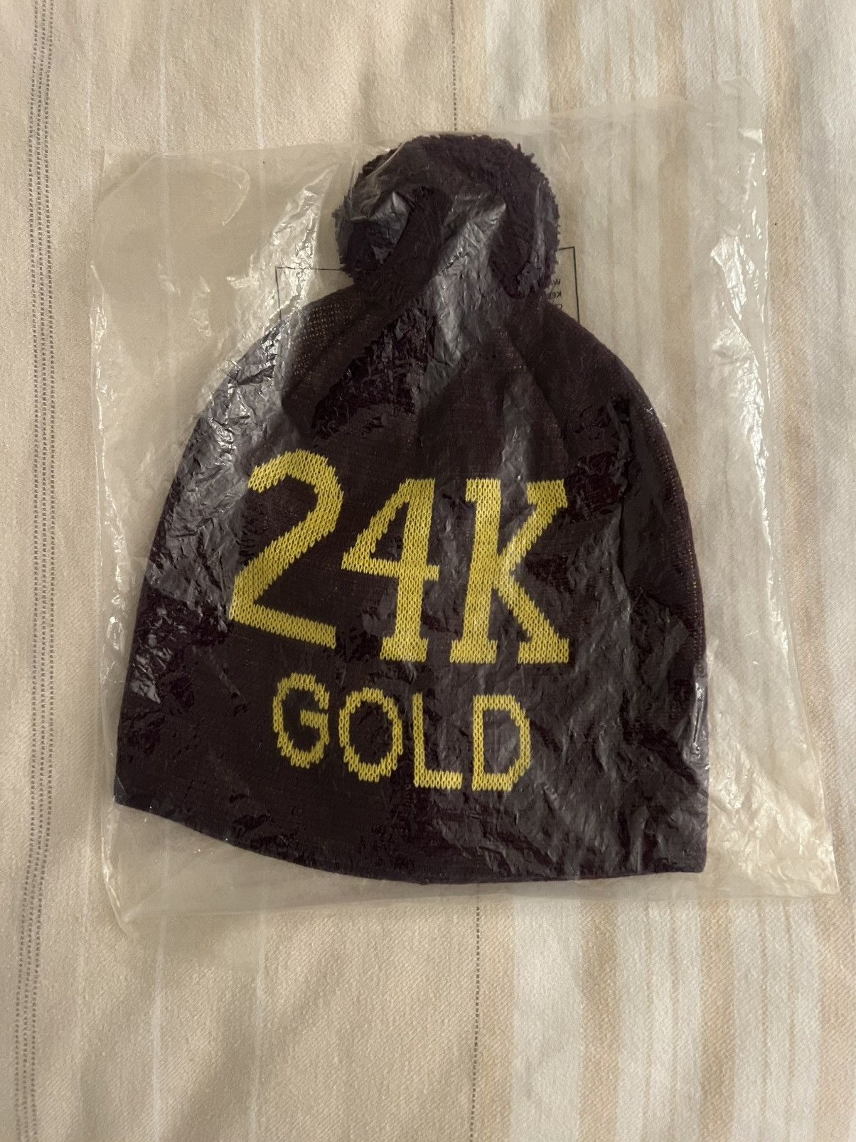 Supreme Supreme 24K Gold Acrylic Purple Beanie Jacquard Knit Graphic Size ONE SIZE - 2 Thumbnail