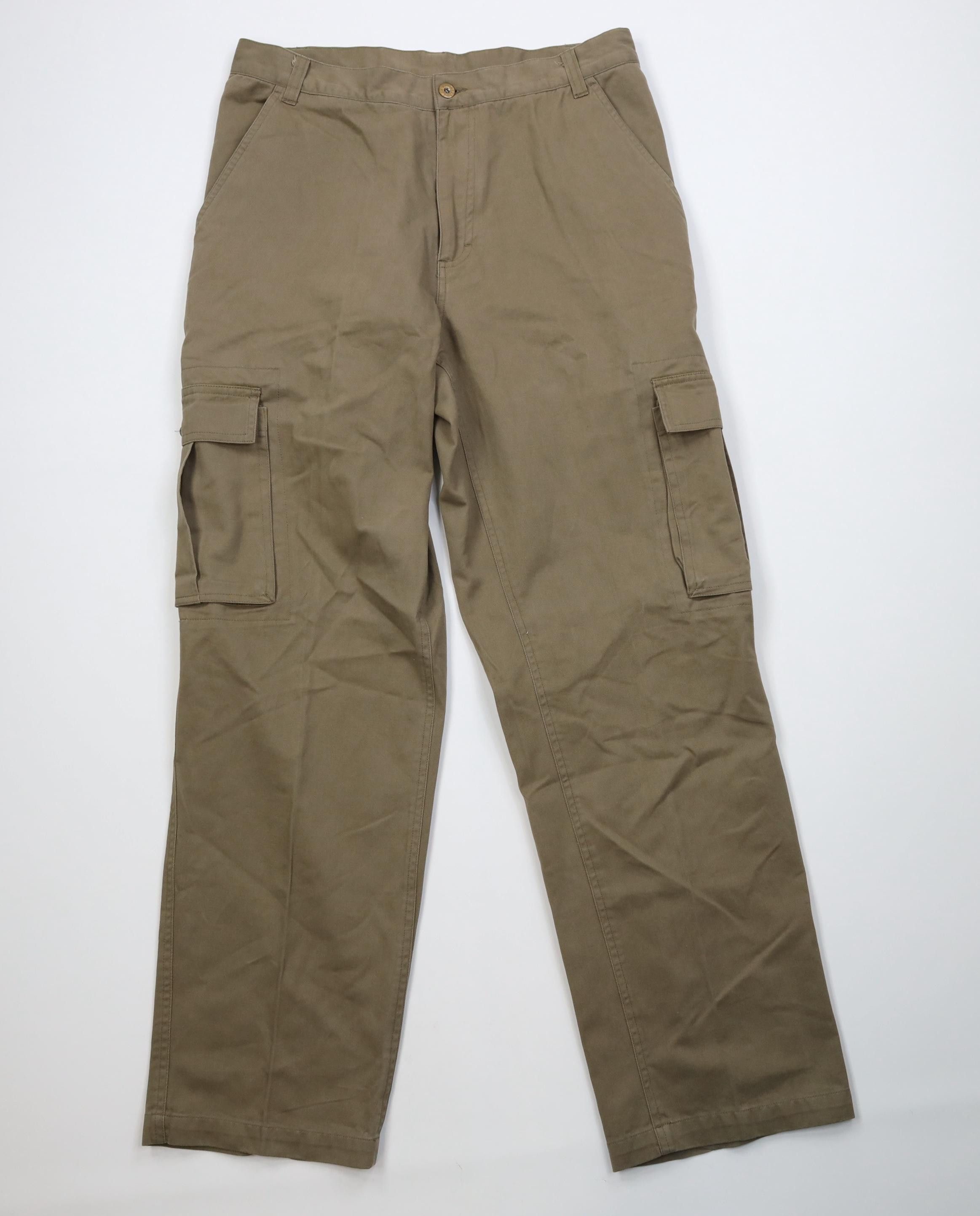 Lee Vintage 90s Y2K Lee Baggy Wide Leg Cargo Pants Green Cotton Size US 34 / EU 50 - 1 Thumbnail