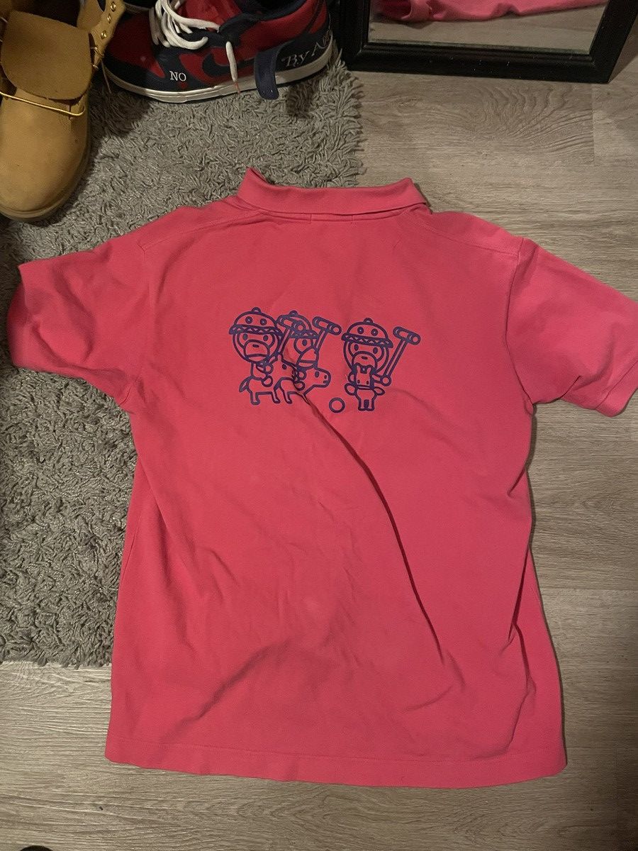 Bape Bape pink rugby polo Size US L / EU 52-54 / 3 - 2 Thumbnail