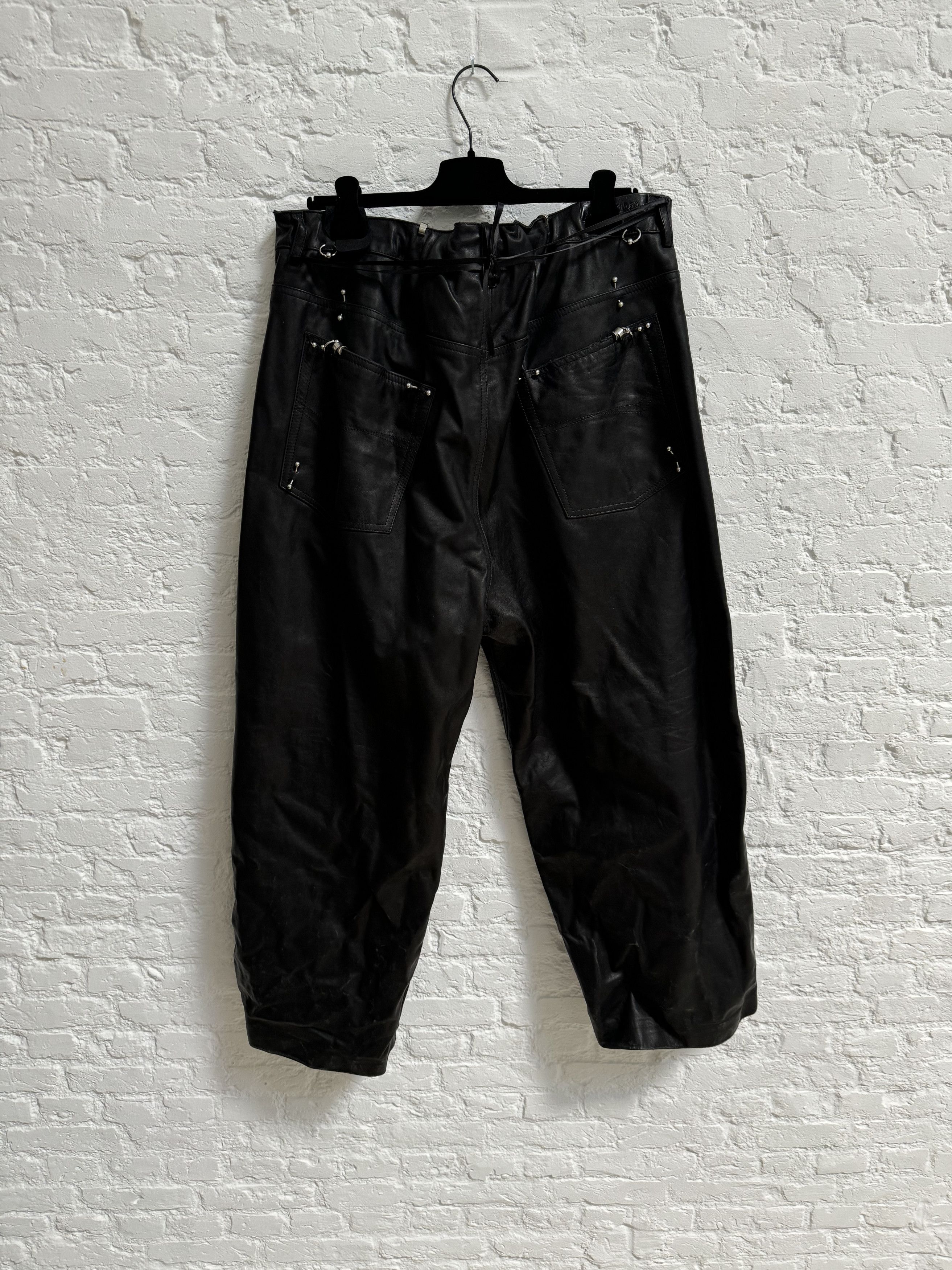 Balenciaga Balenciaga Pierced Leather Pants Size US 36 / EU 52 - 7 Thumbnail