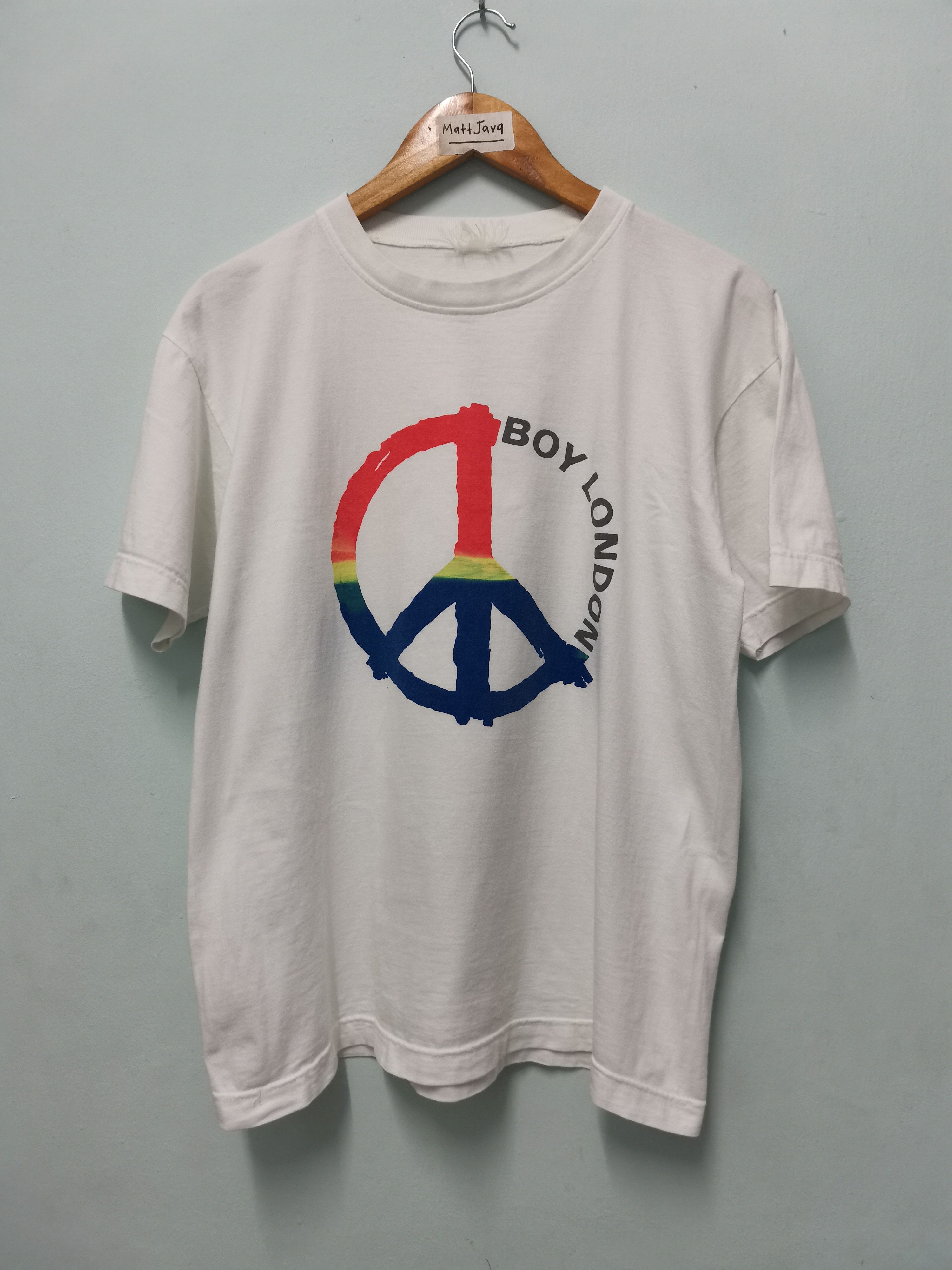 Boy London Vintage Boy London Big Logo Peace Tee Seditionaries Size US L / EU 52-54 / 3 - 2 Thumbnail