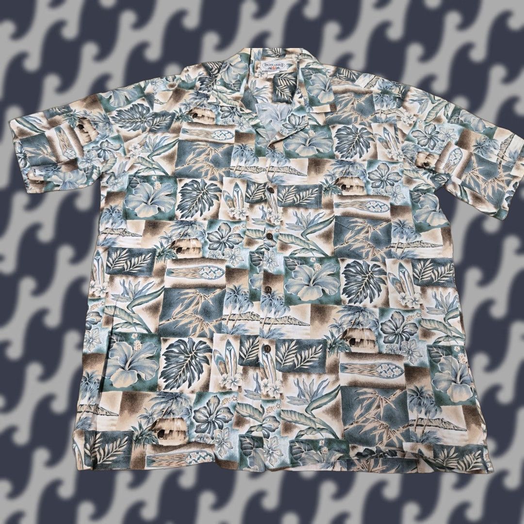 Vintage Pacific Legend Shirt Mens XL Blue Hawaiian Aloha Tropical Button Up Made USA Size US XL / EU 56 / 4 - 1 Thumbnail