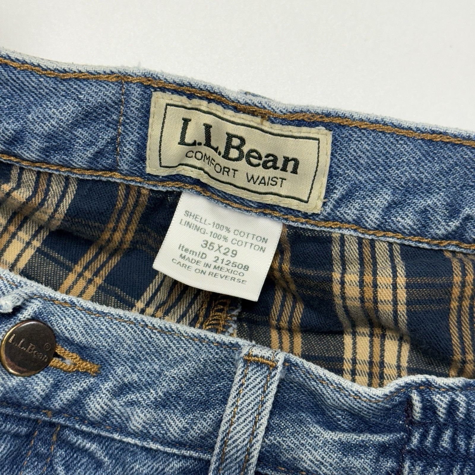 L.L. Bean LL Bean Flannel Lined Jeans Mens Size 35 (31x25) Blue Comfor Size US 35 - 9 Thumbnail