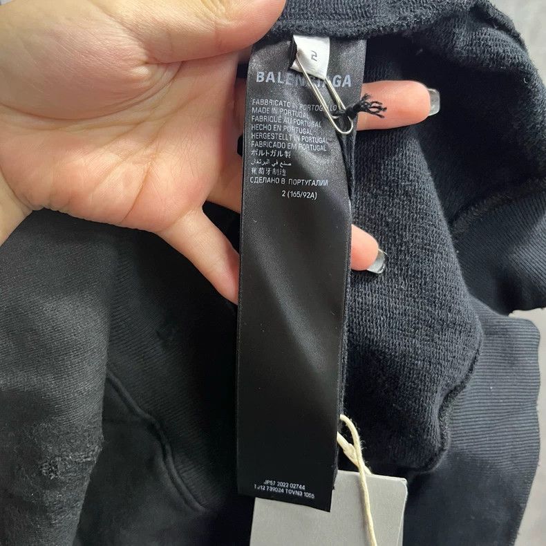 Balenciaga Balenciaga Black monogrammed pullover hooded sweatshirt wit Size US M / EU 48-50 / 2 - 3 Thumbnail