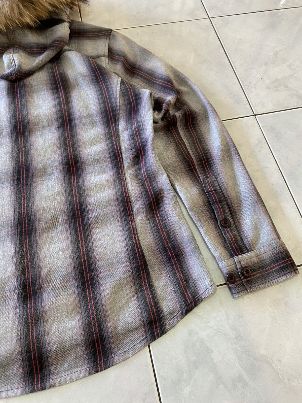 Japanese Brand Fur Net Man Slim Fit Classic Grey Plaid Hoodie Full Zip Size US L / EU 52-54 / 3 - 13 Thumbnail