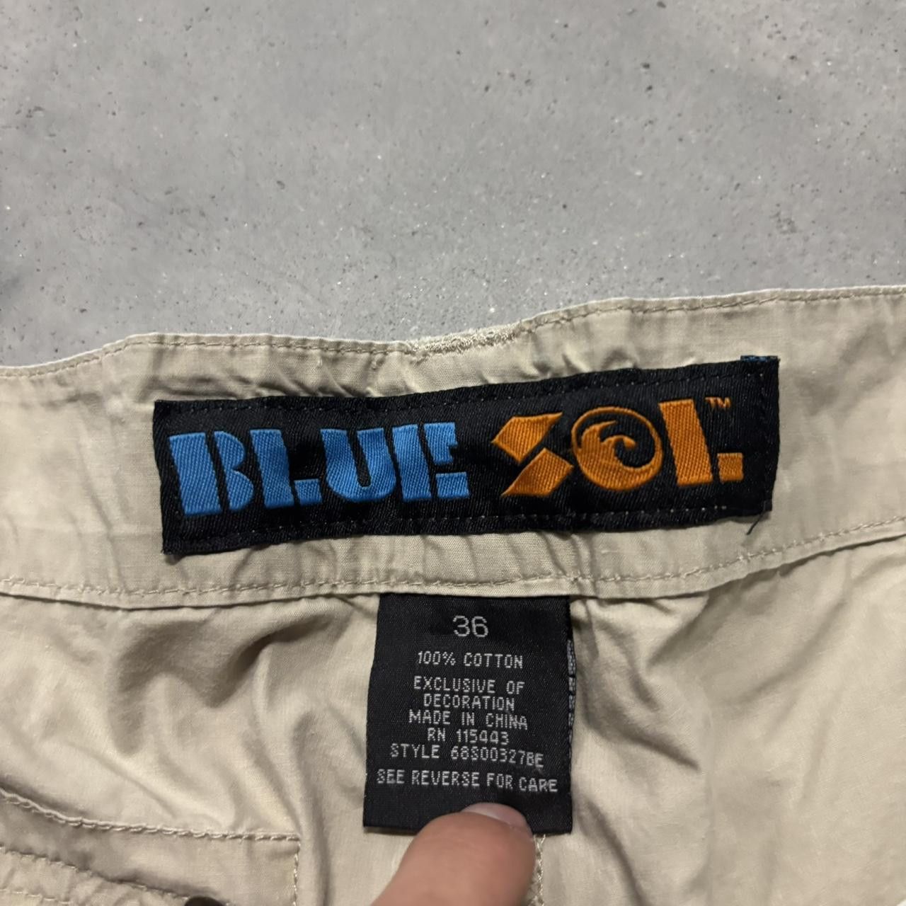 Japanese Brand × Vintage Crazy Vintage Y2K/2000s Baggy Khaki Streetwear Skater Style Cargo Shorts! Size US 36 / EU 52 - 6 Thumbnail