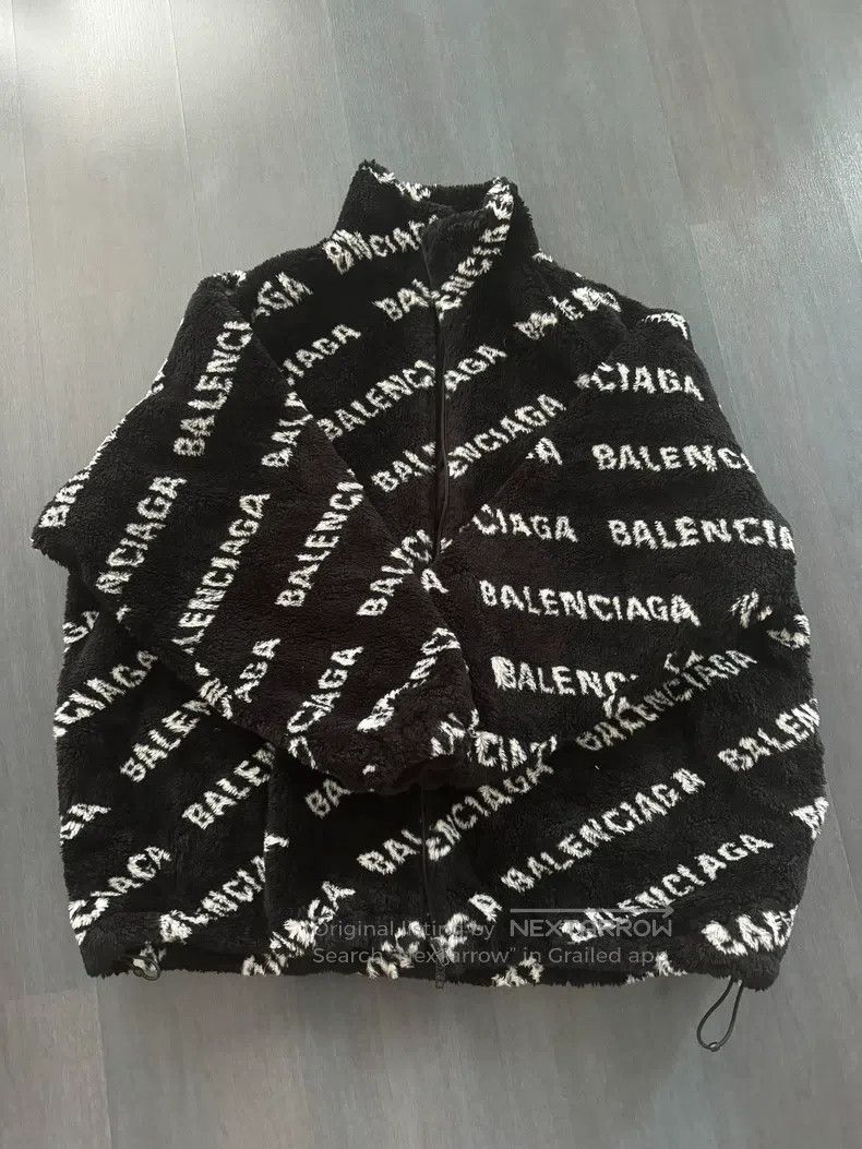 Balenciaga All-over Printed Teddy Jacket