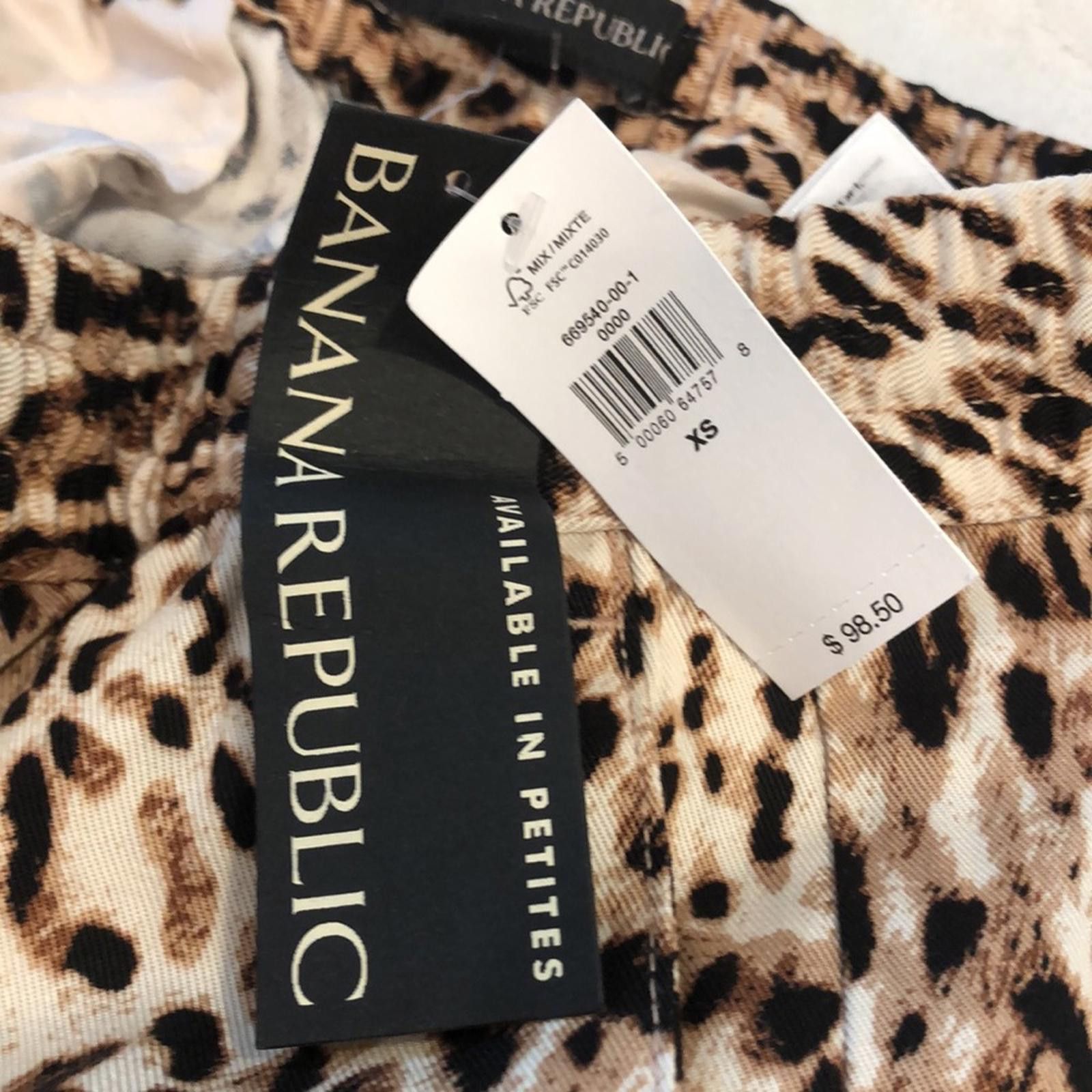 Banana Republic Banana Republic leopard print pants black & tan SZ XS Size 26" / US 2 / IT 38 - 10 Thumbnail