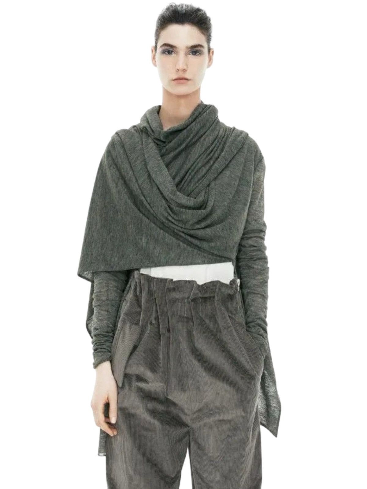 Acne Studios ACNE STUDIOS BECHA DRAPY AW13 GREY MELANGE CARDIGAN Size M / US 6-8 / IT 42-44 - 1 Thumbnail